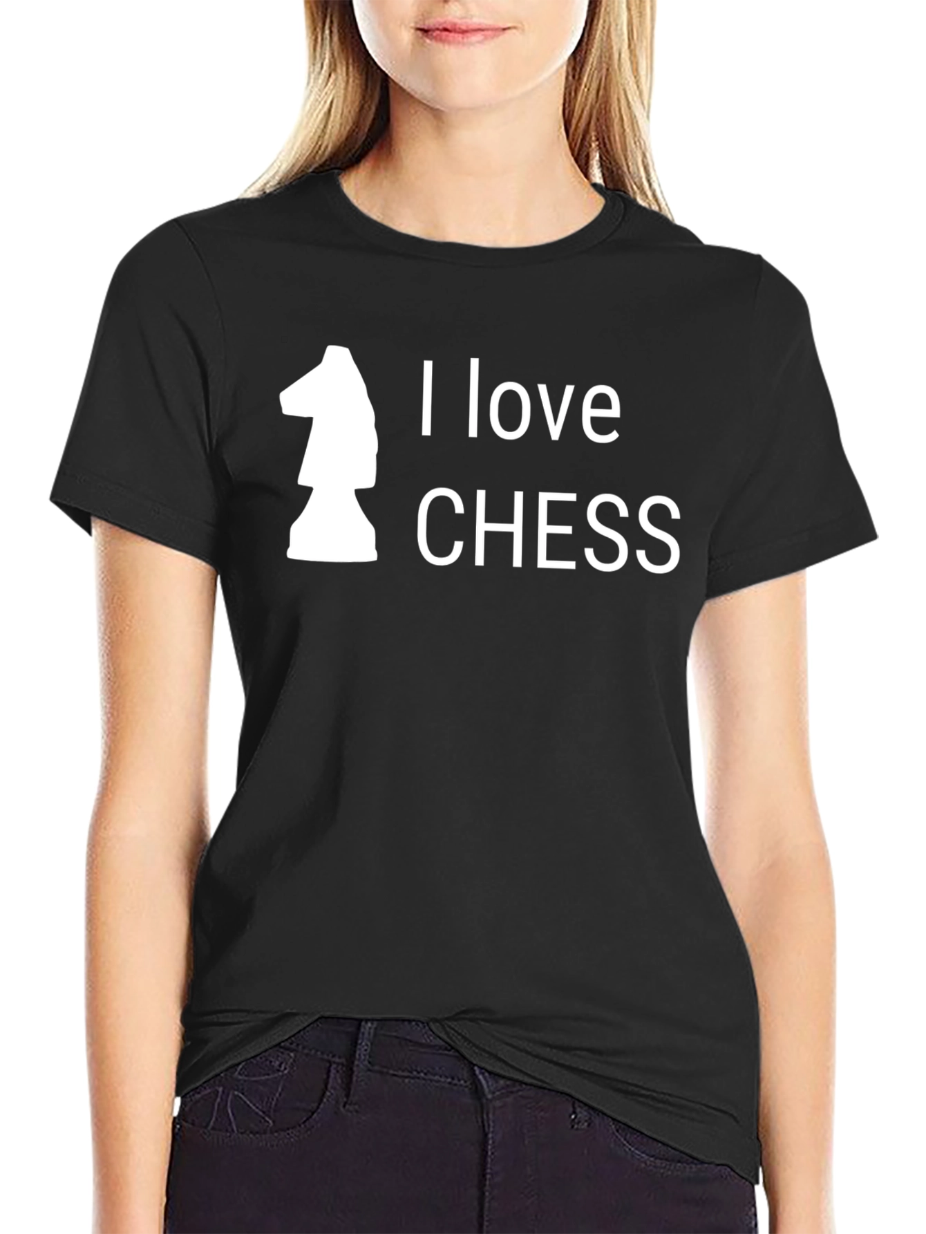 I Love Chess T-Shirt - Black Casual Tee