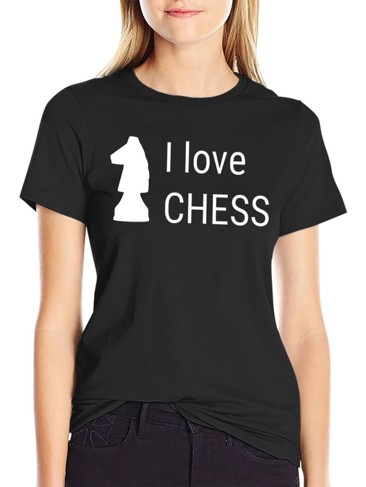 I Love Chess T-Shirt - Black Casual Tee