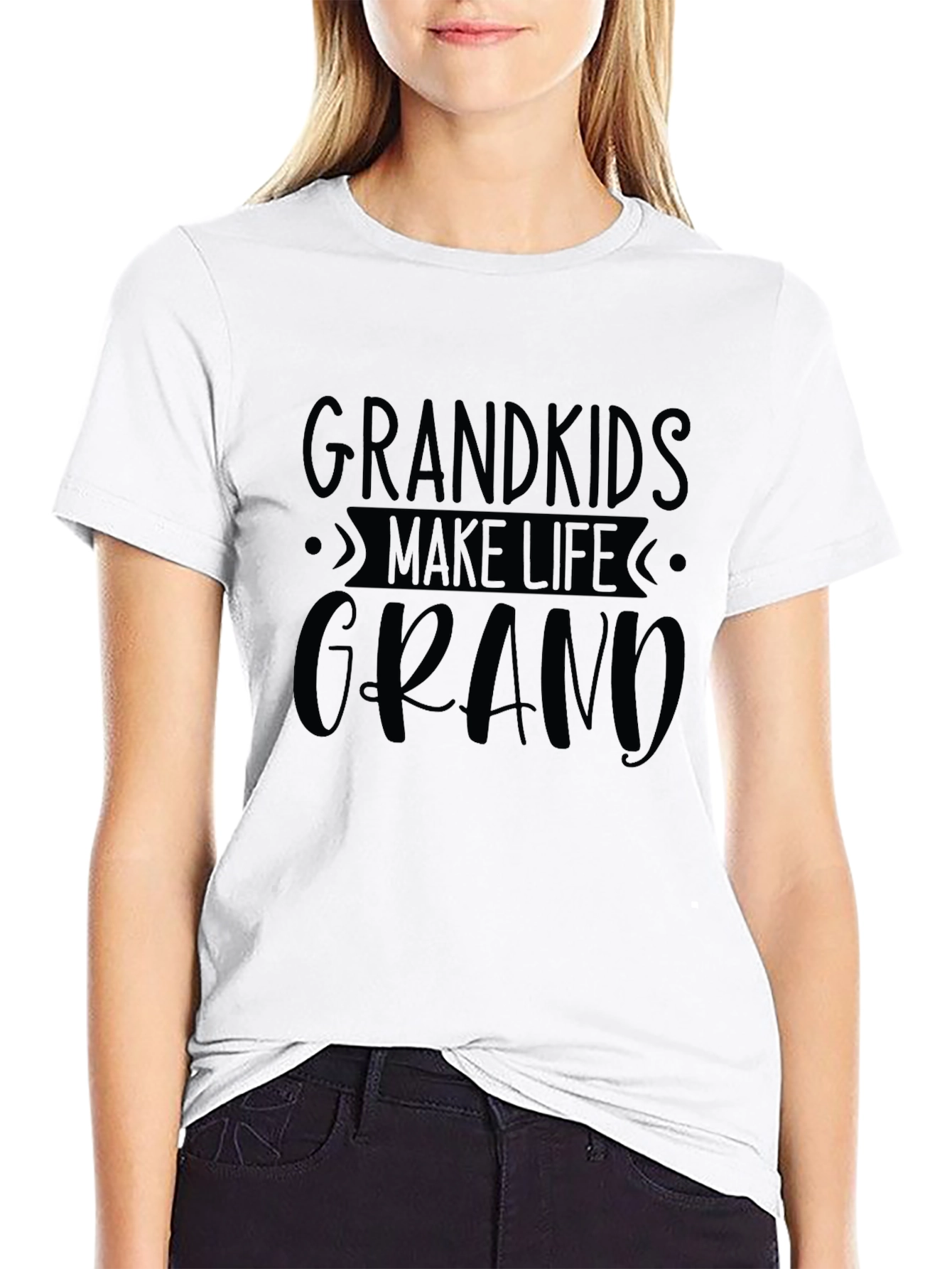 Grandkids Make Life Grand T-Shirt - Black