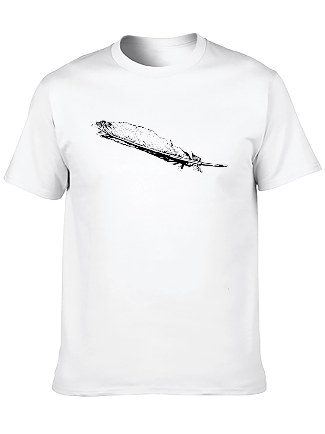 Black Feather Print T-Shirt