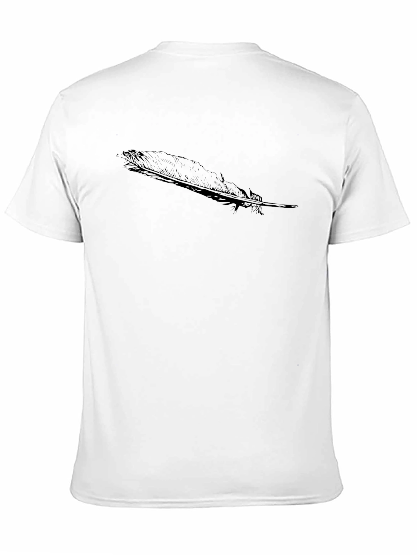Black Feather Print T-Shirt