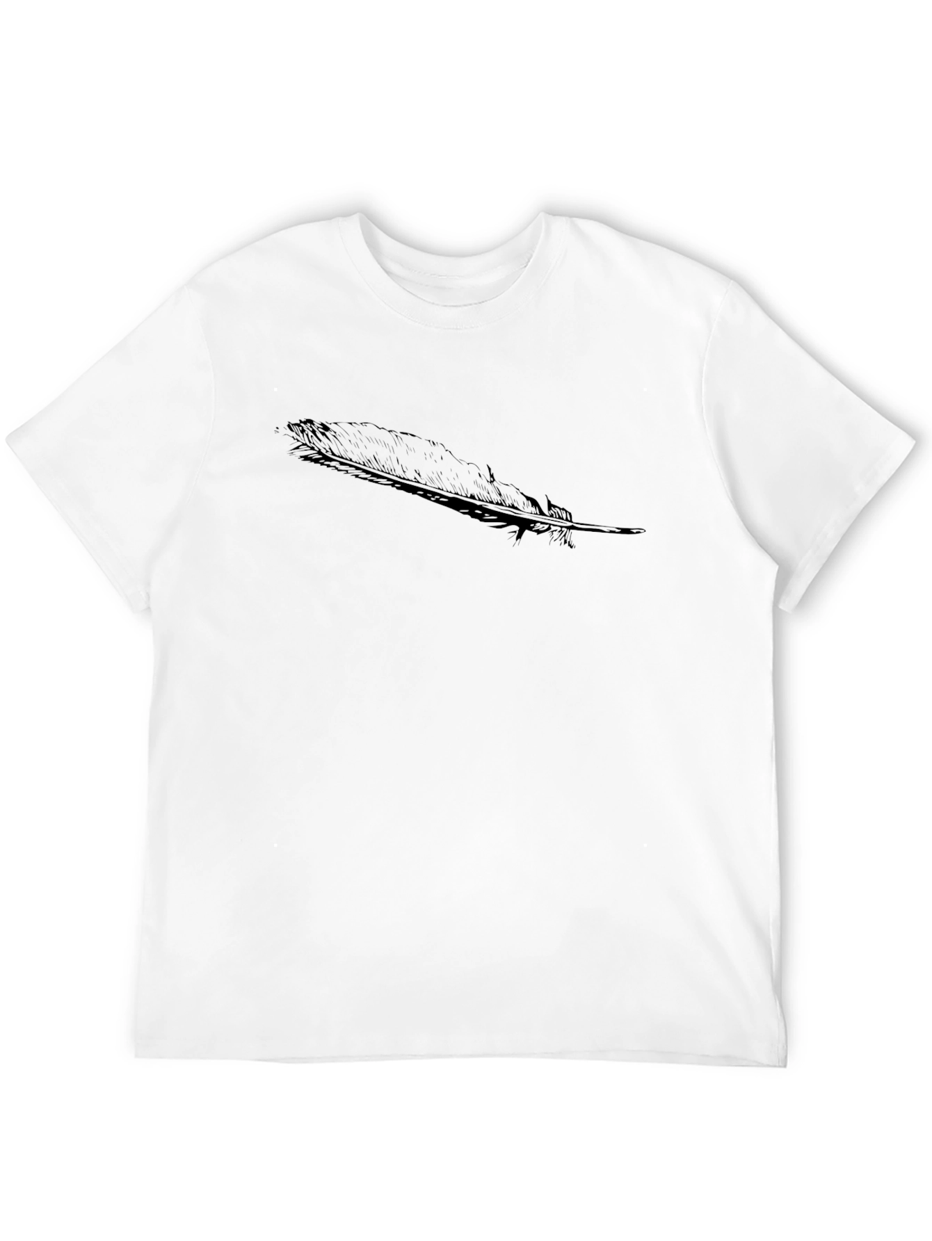 Black Feather Print T-Shirt