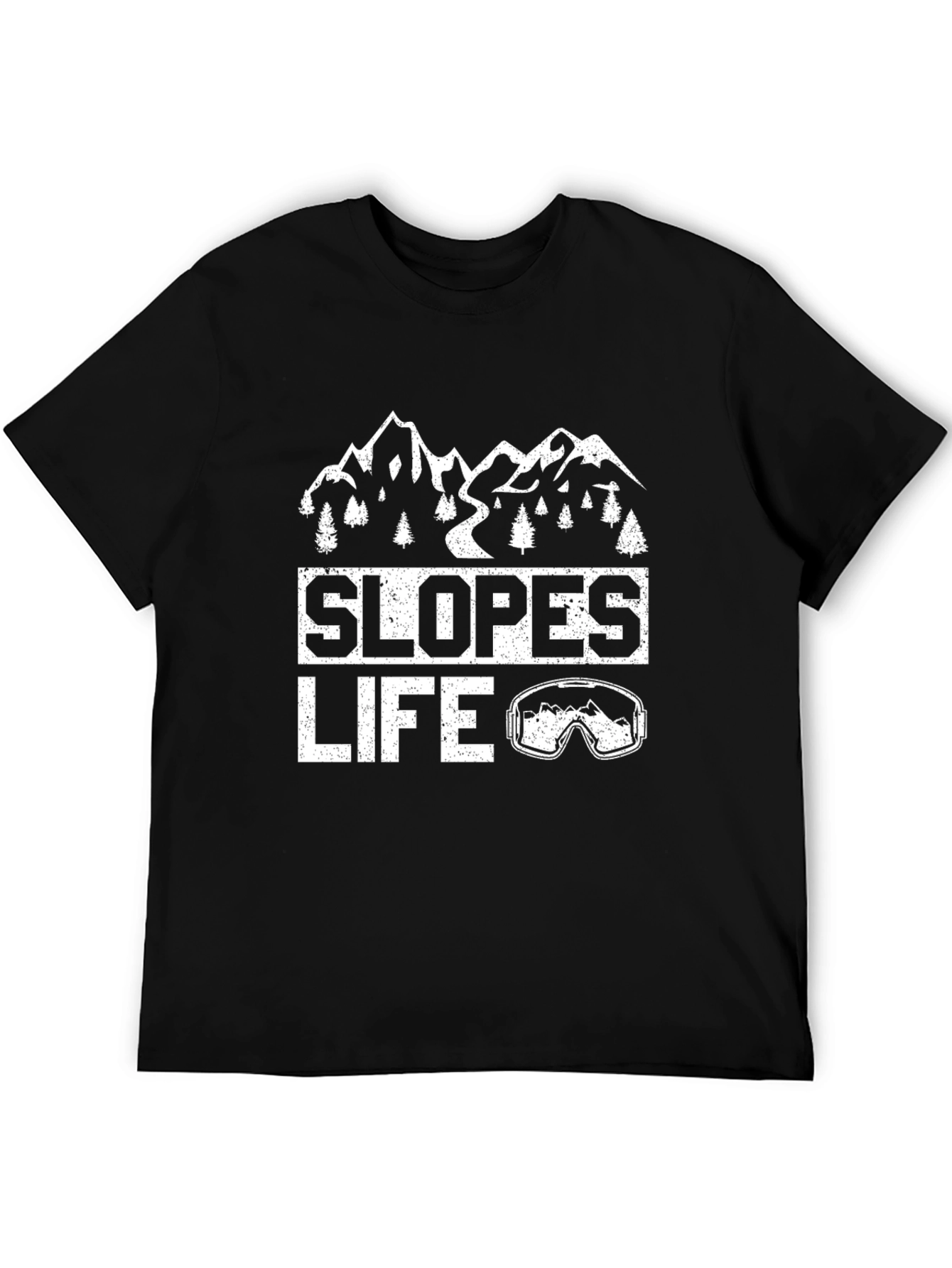 Slopes Life Graphic Tee - Black Cotton T-Shirt