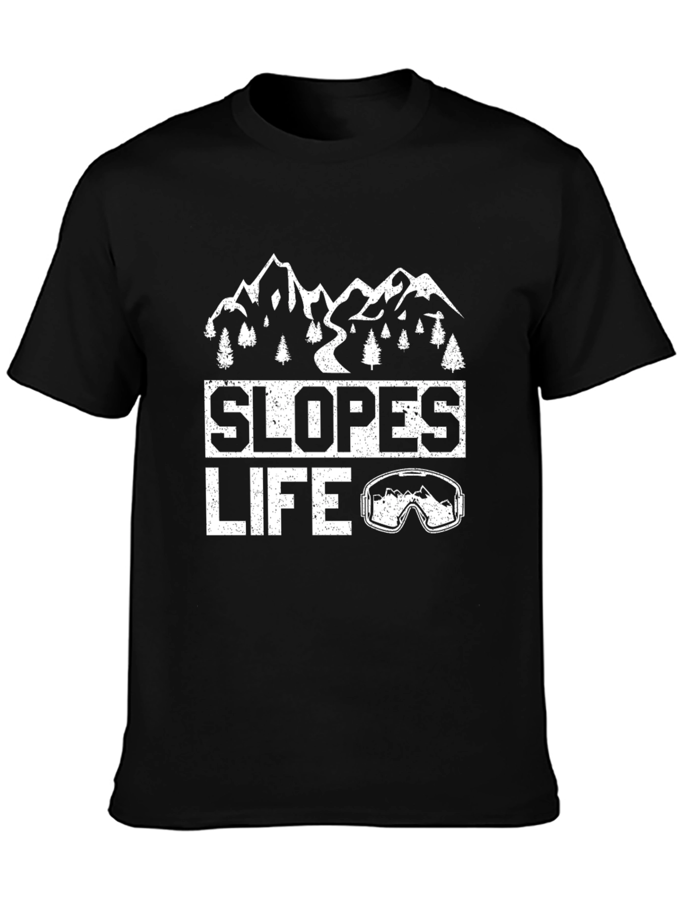 Slopes Life Graphic Tee - Black Cotton T-Shirt