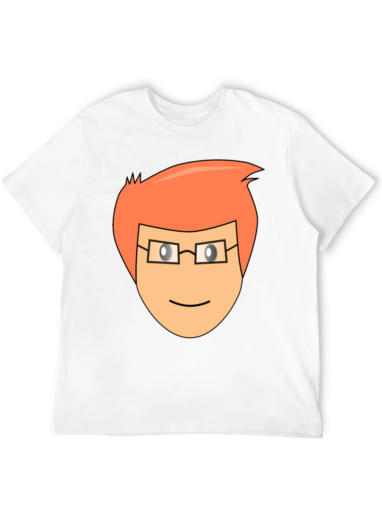 Cartoon Face Graphic Tee - Black Casual T-Shirt
