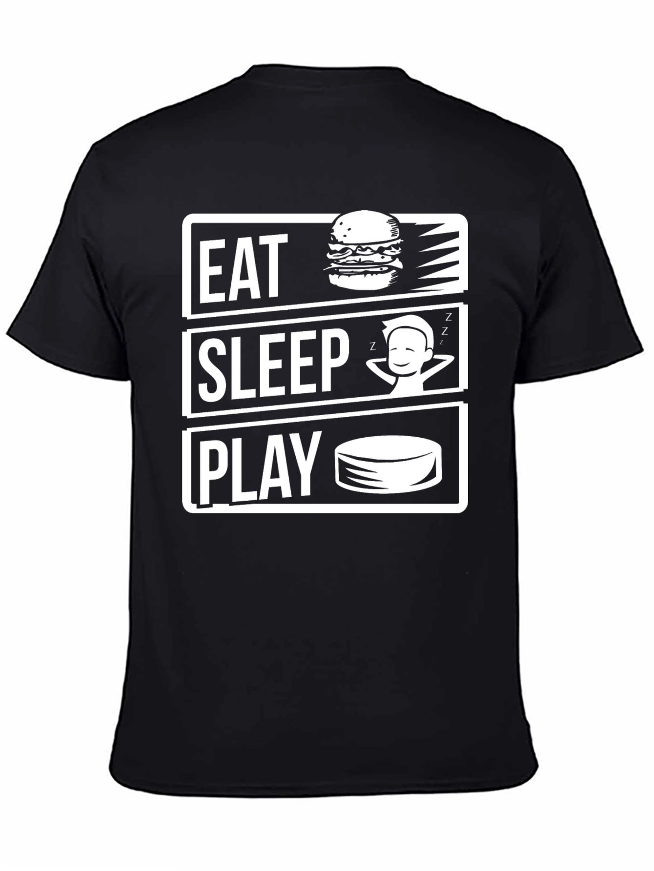 Eat Sleep Play Black Graphic Tee