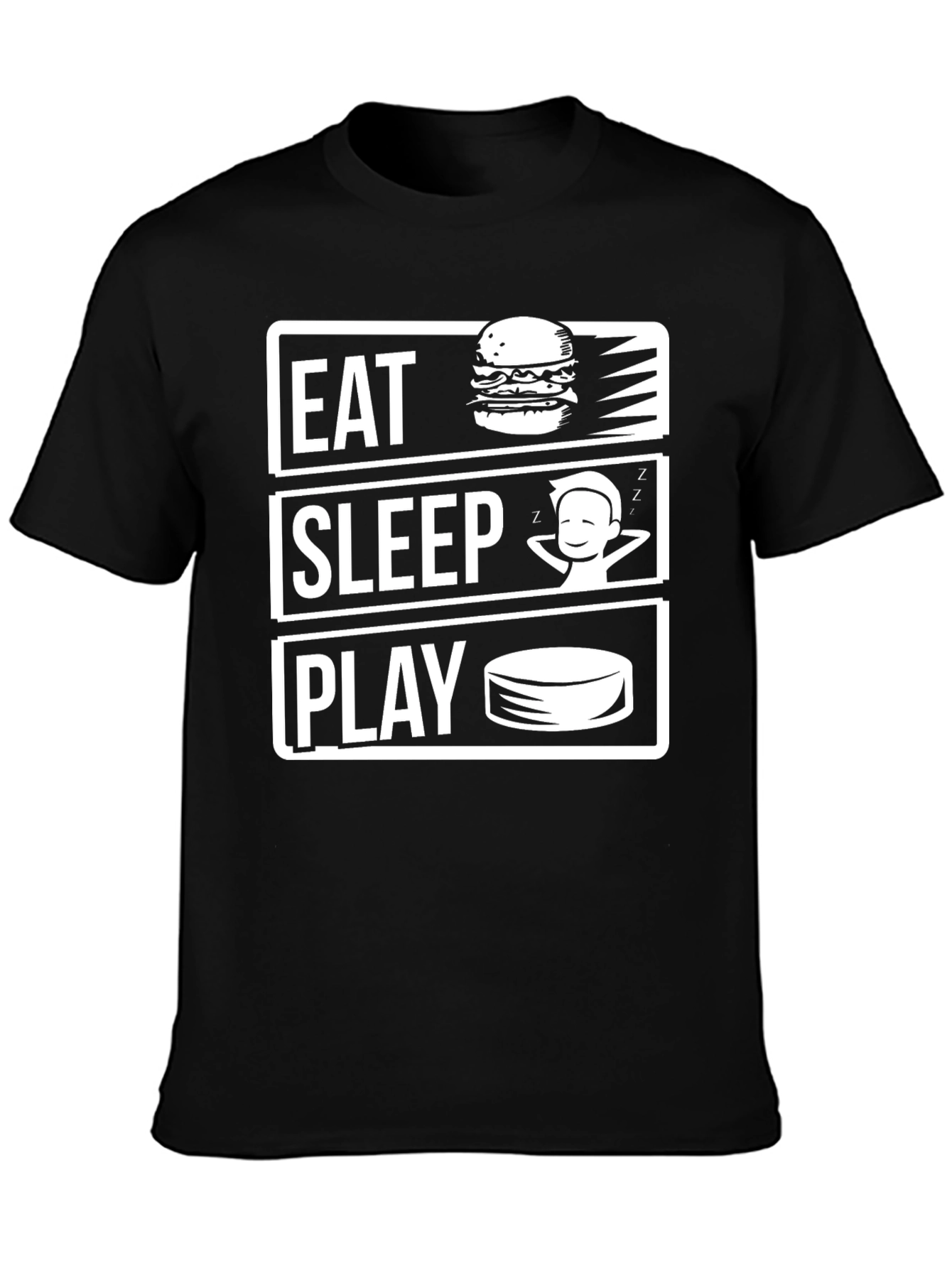 Eat Sleep Play Black Graphic Tee