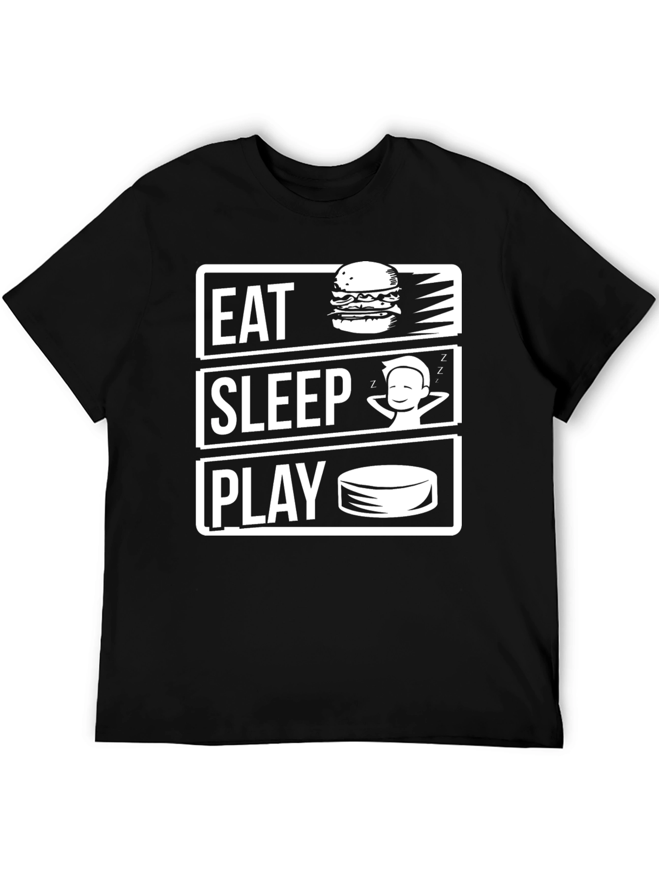 Eat Sleep Play Black Graphic Tee