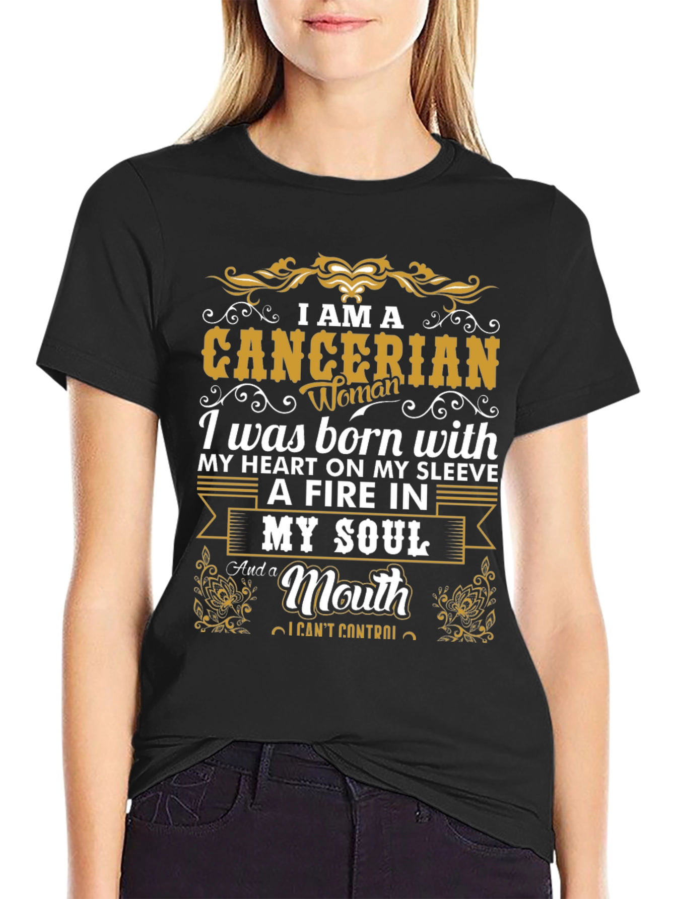 Cancerian Woman Graphic Tee - Zodiac Birthday Gift