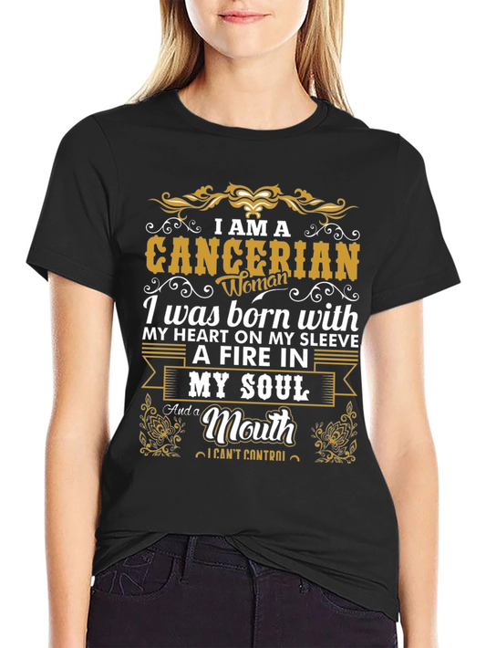Cancerian Woman Graphic Tee - Zodiac Birthday Gift