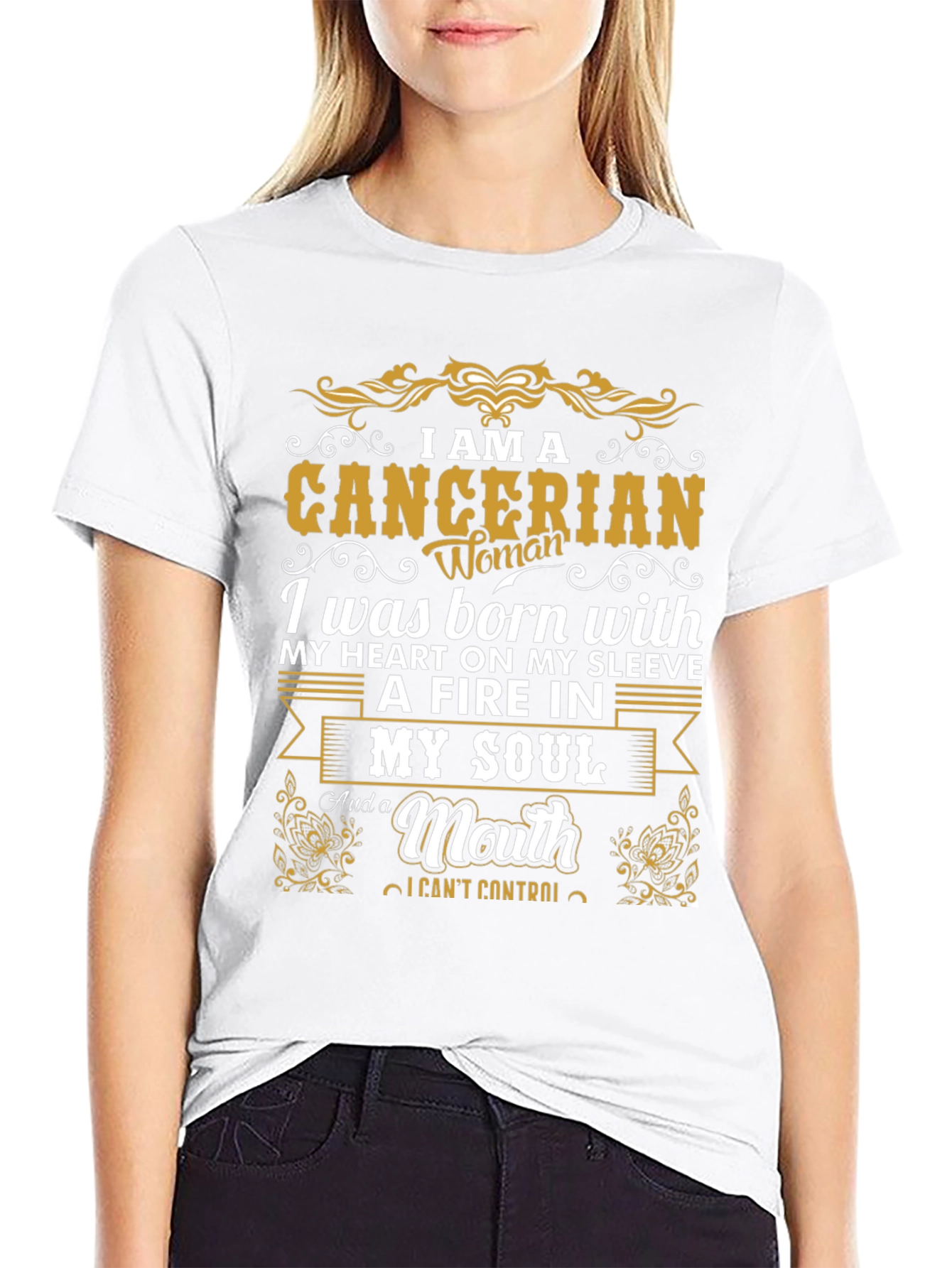 Cancerian Woman Graphic Tee - Zodiac Birthday Gift