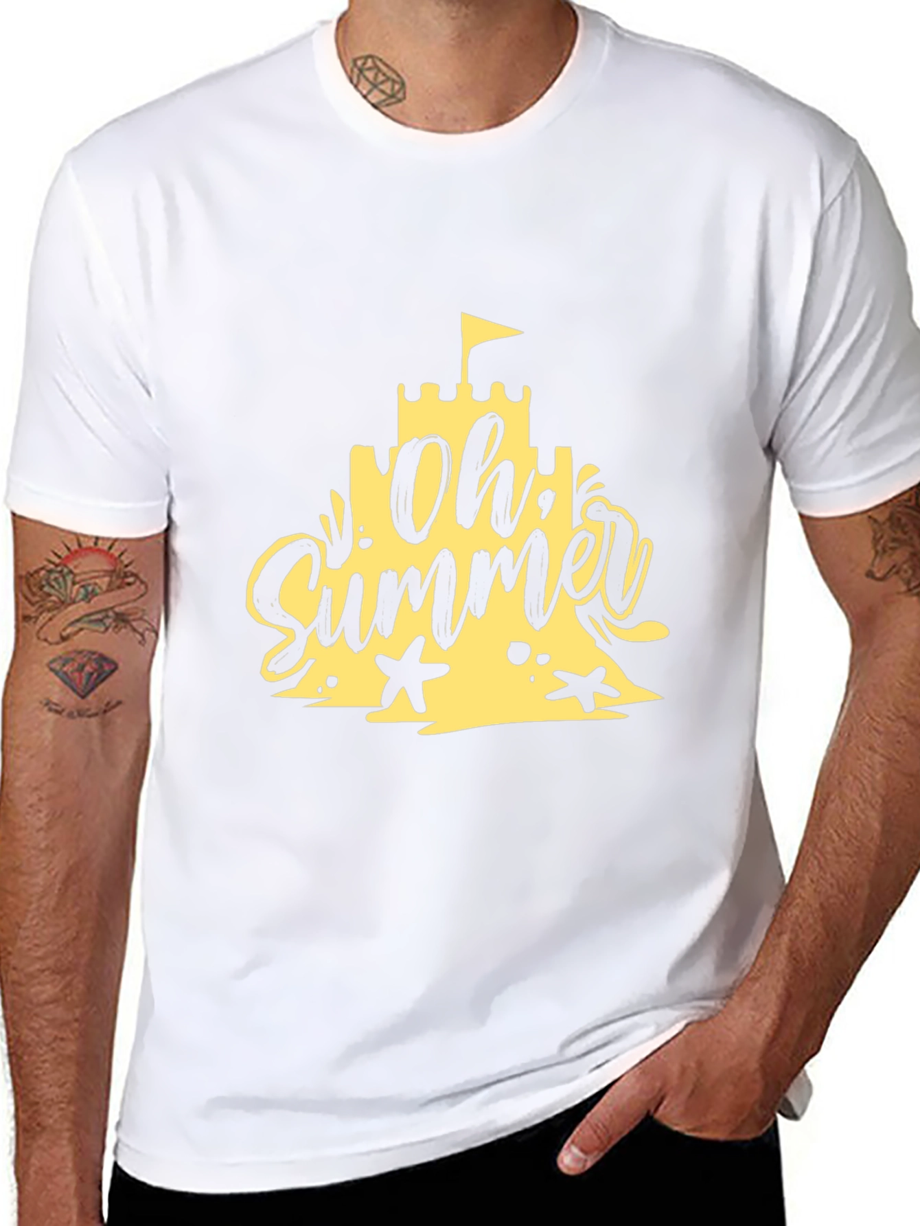 Oh Summer Black T-Shirt - Beach Vibes