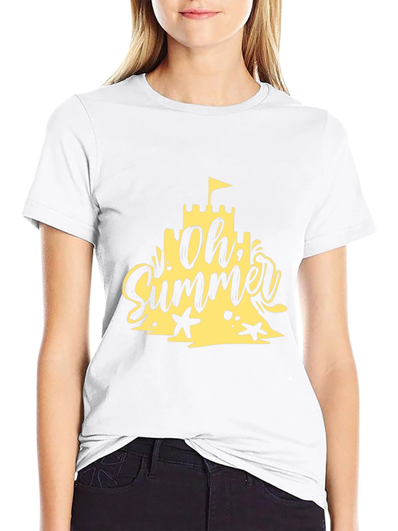 Oh Summer Black T-Shirt - Beach Vibes