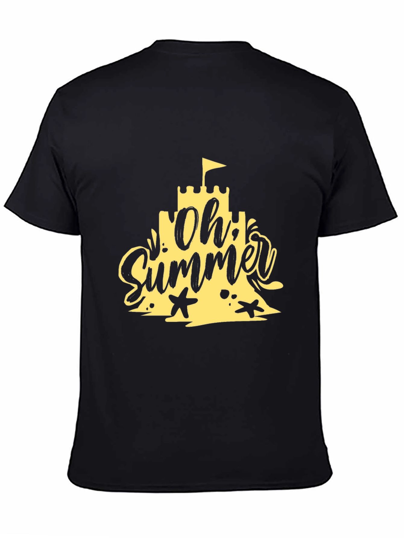 Oh Summer Black T-Shirt - Beach Vibes