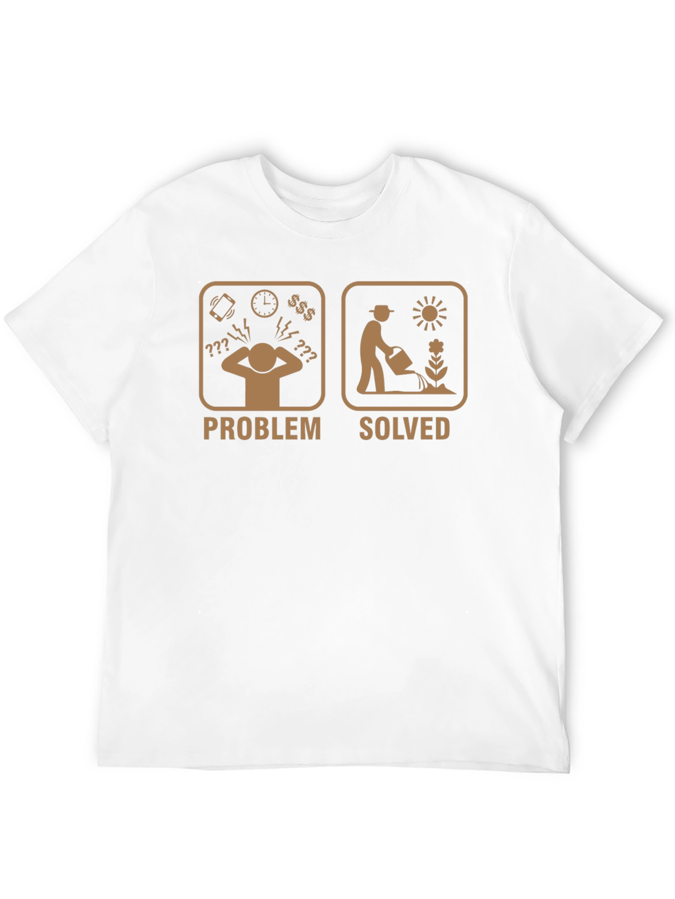 Gardening Problem Solved T-Shirt - Mens Funny Gardener Tee