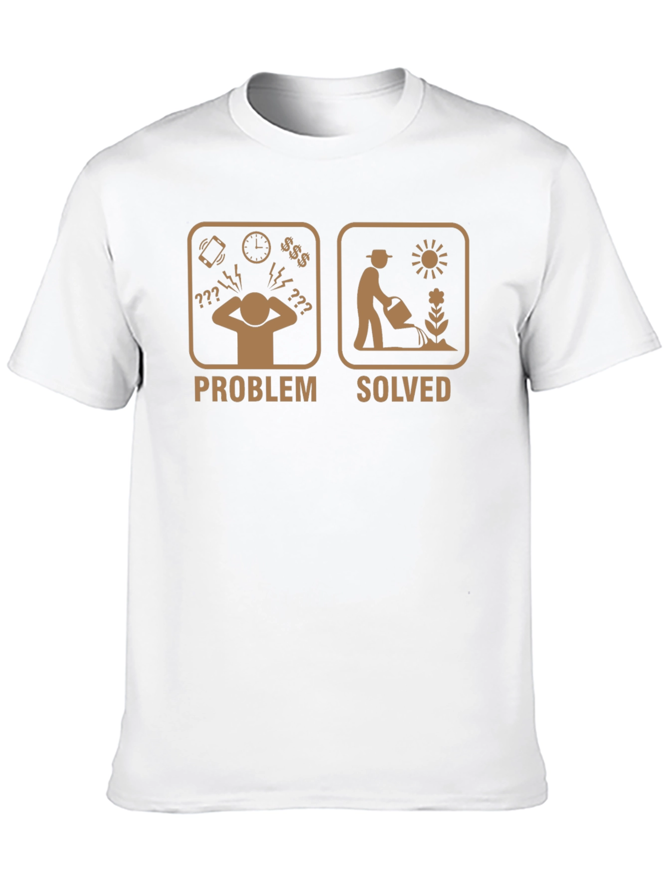 Gardening Problem Solved T-Shirt - Mens Funny Gardener Tee