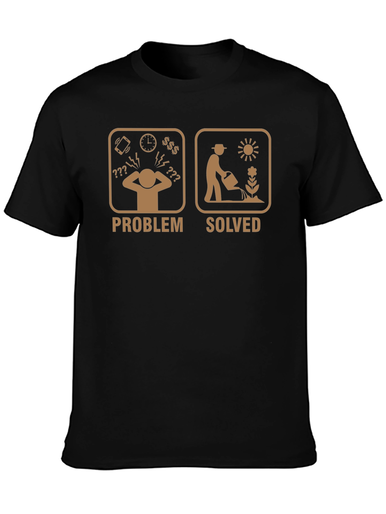 Gardening Problem Solved T-Shirt - Mens Funny Gardener Tee