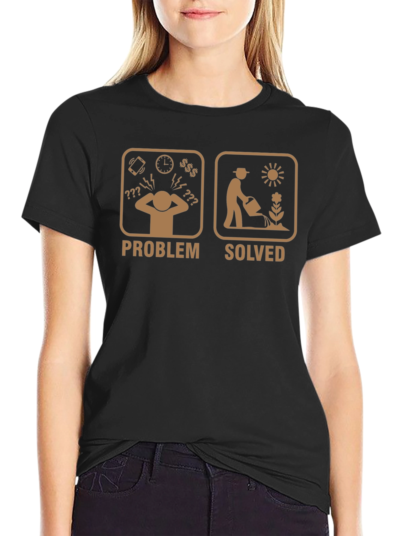 Gardening Problem Solved T-Shirt - Mens Funny Gardener Tee