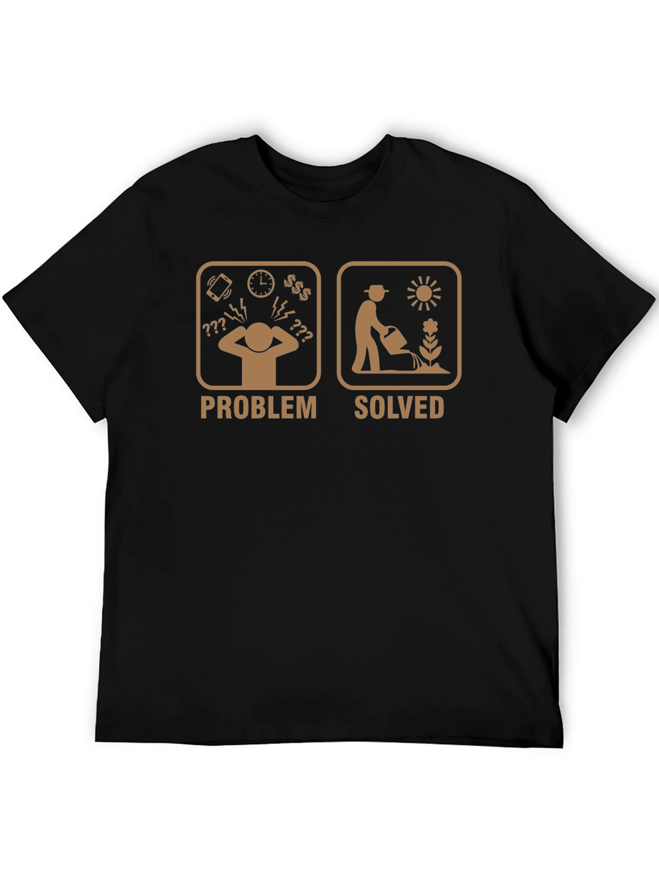 Gardening Problem Solved T-Shirt - Mens Funny Gardener Tee