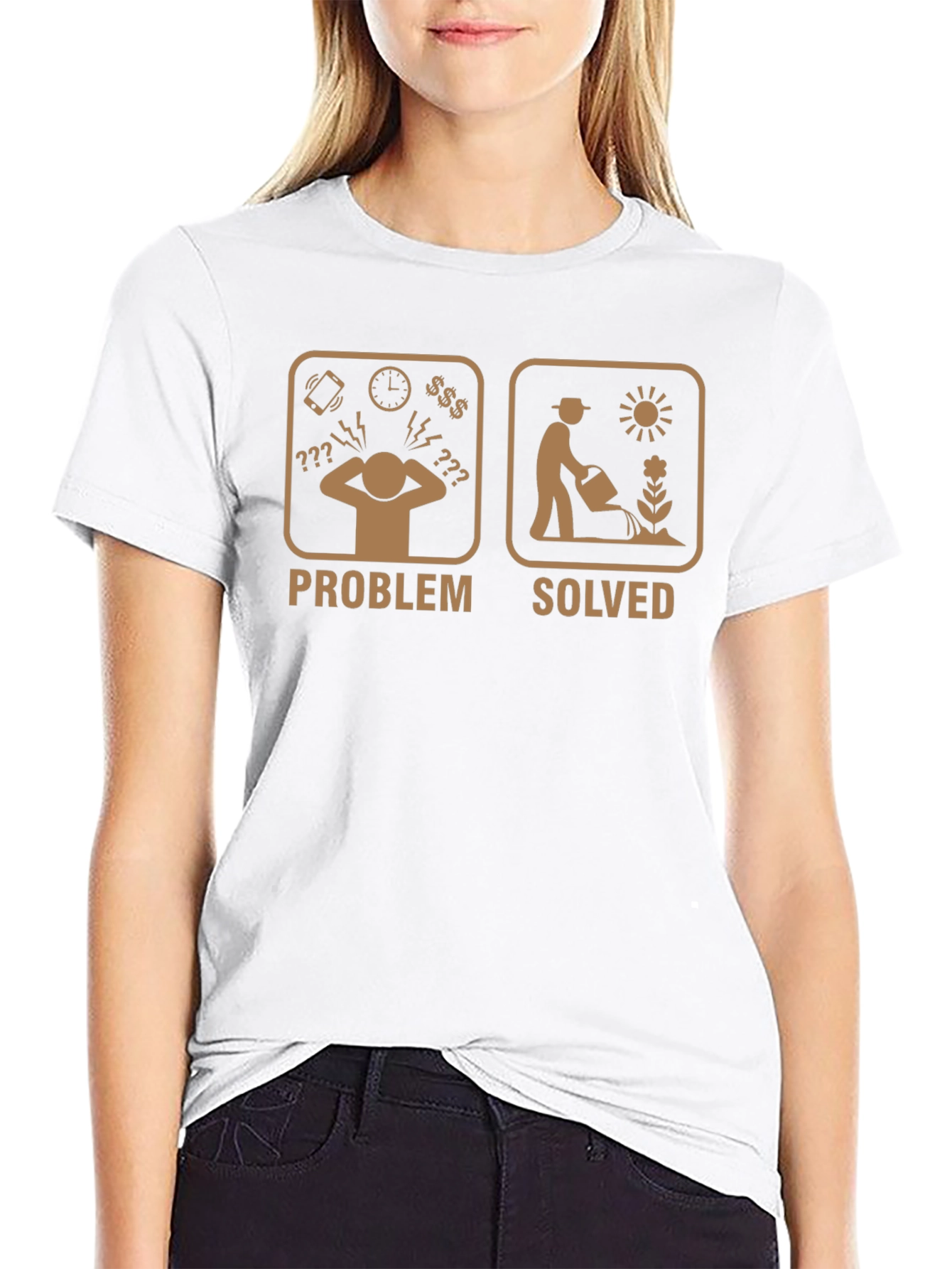 Gardening Problem Solved T-Shirt - Mens Funny Gardener Tee