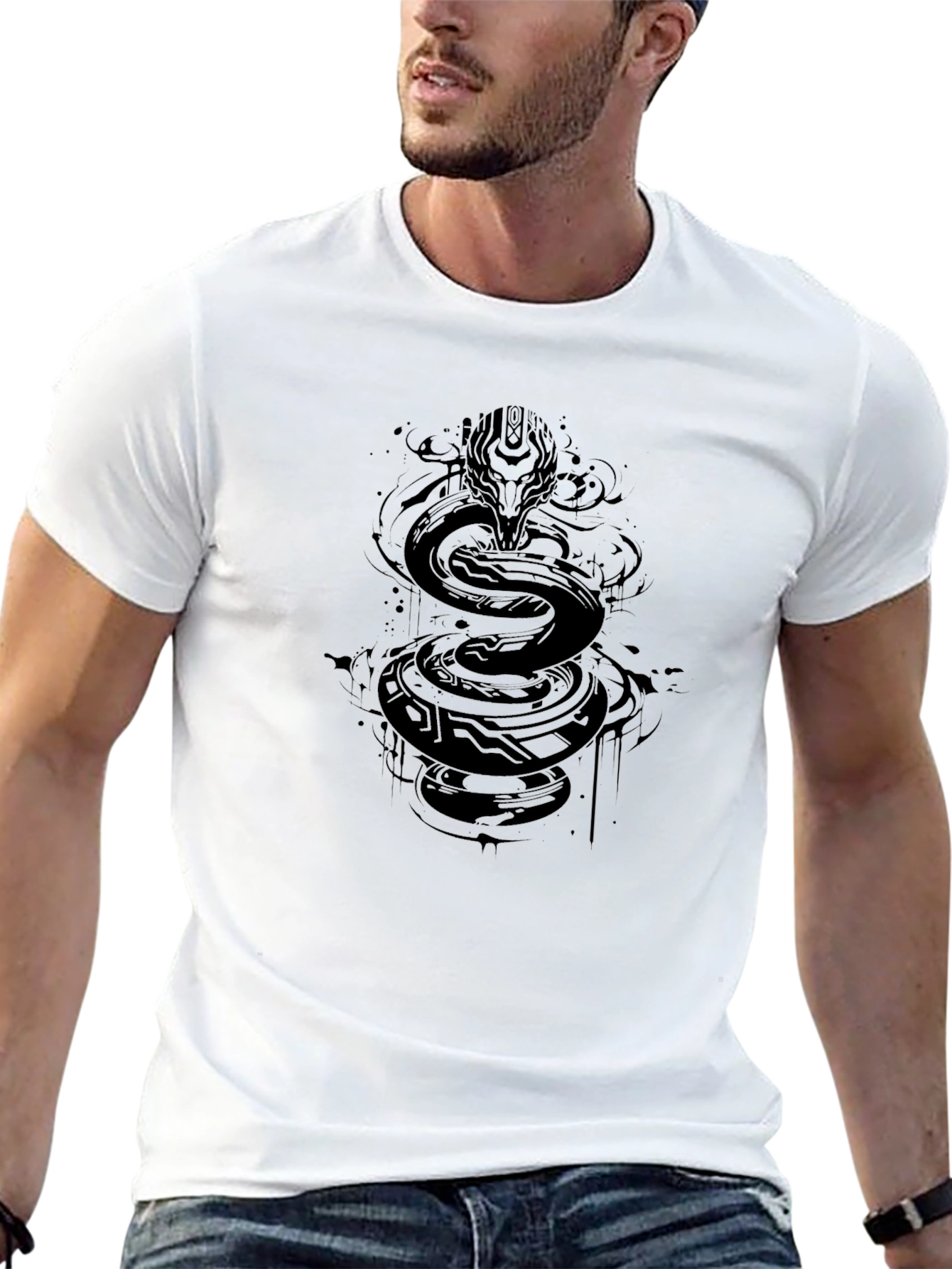 Serpent Graphic Tee - Mens Black T-Shirt