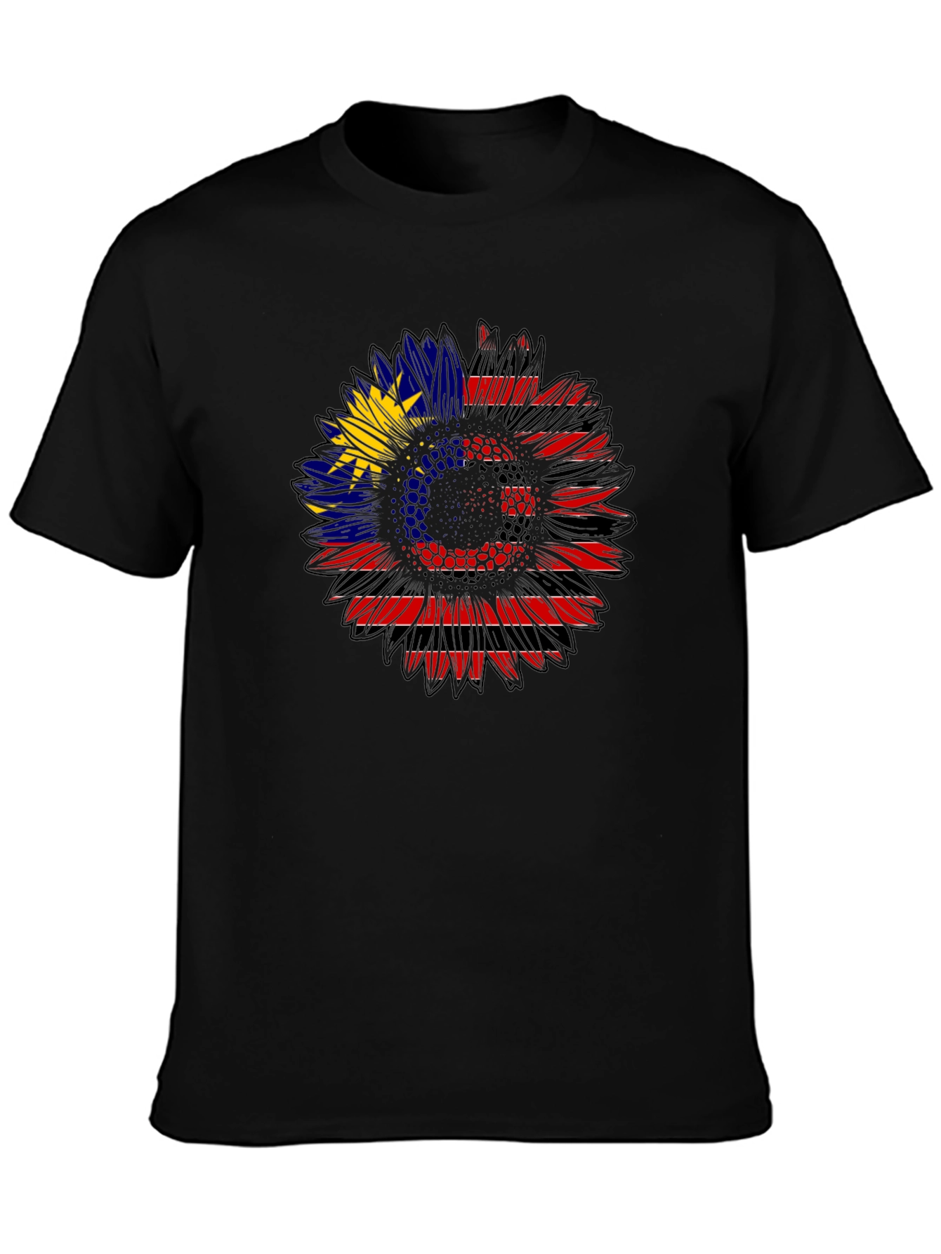 Sunflower Malaysian Flag Graphic Tee - Black
