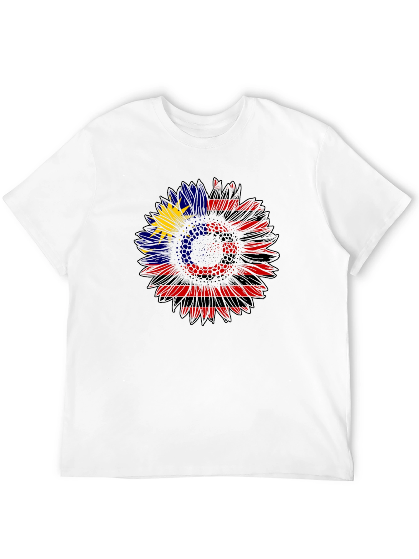 Sunflower Malaysian Flag Graphic Tee - Black