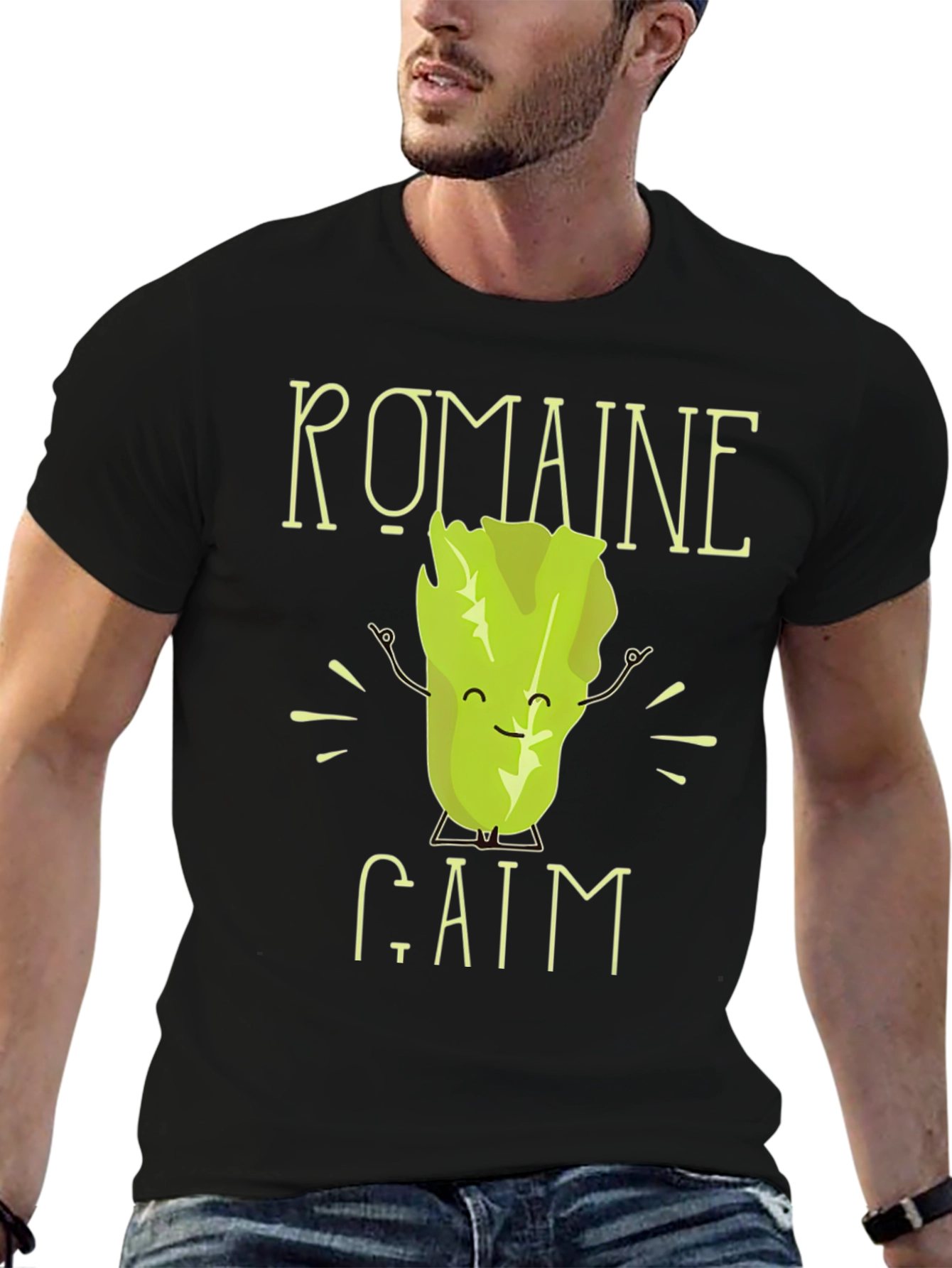 Romaine Calm Mens T-Shirt - Funny Vegetable Graphic Tee