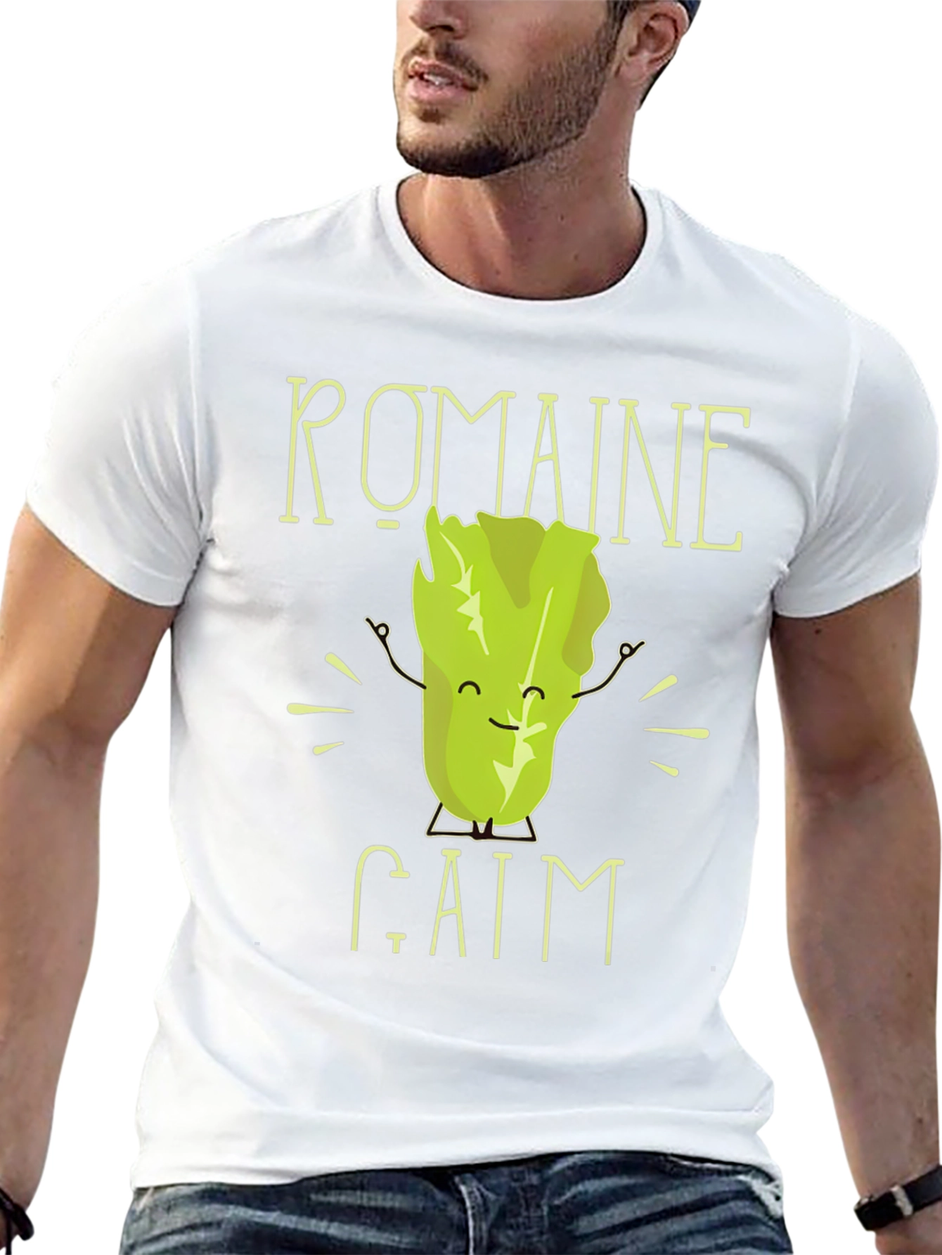Romaine Calm Mens T-Shirt - Funny Vegetable Graphic Tee