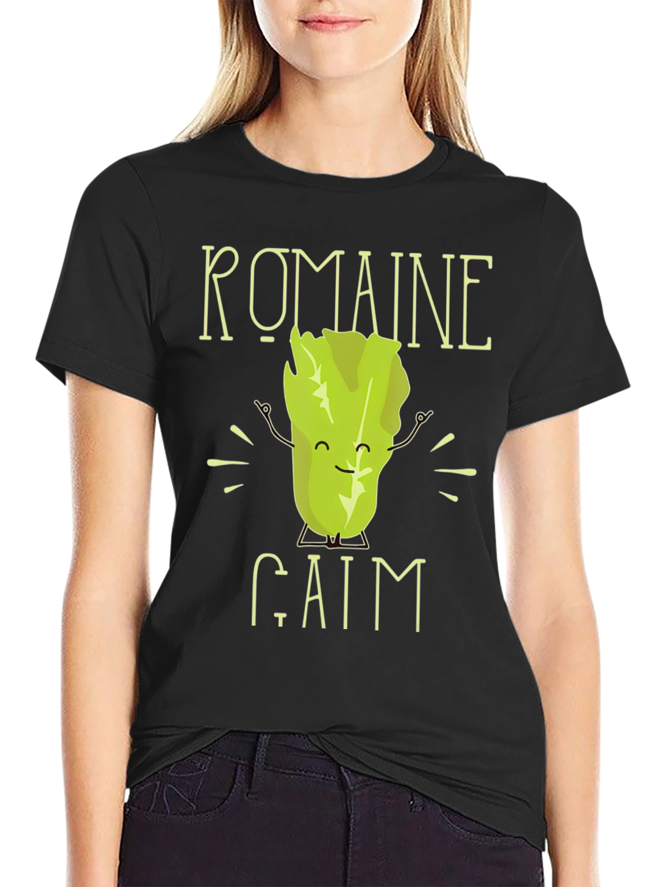 Romaine Calm Mens T-Shirt - Funny Vegetable Graphic Tee