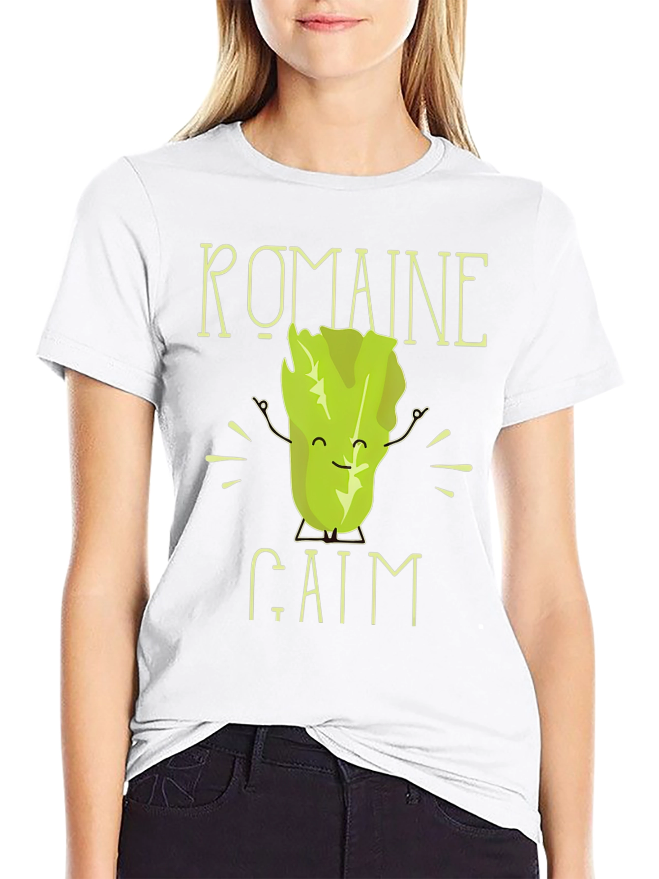 Romaine Calm Mens T-Shirt - Funny Vegetable Graphic Tee