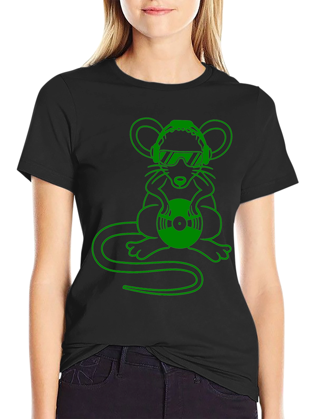 DJ Mouse Graphic Tee - Cool Black T-Shirt
