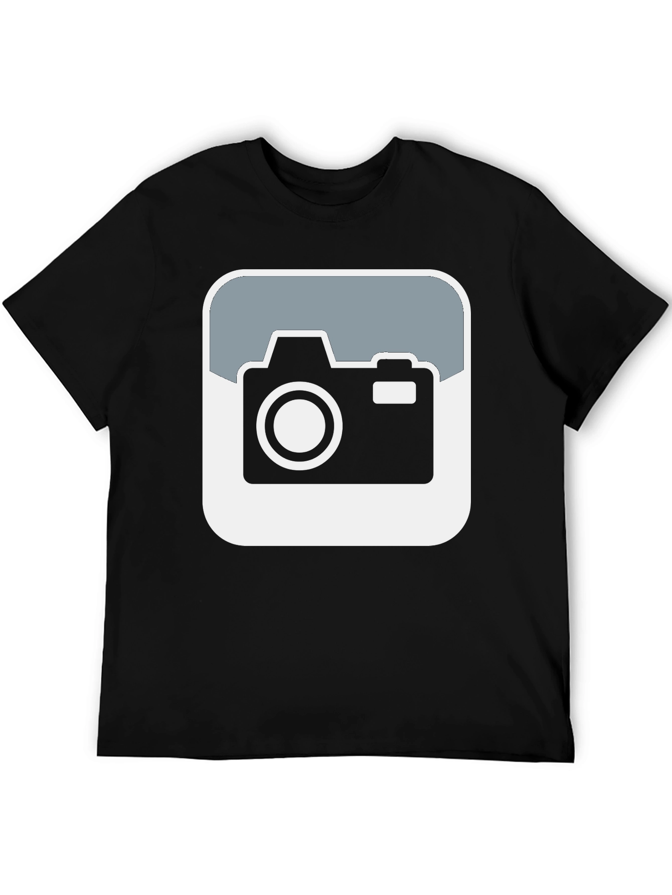 Camera Graphic Tee - Black Cotton T-Shirt