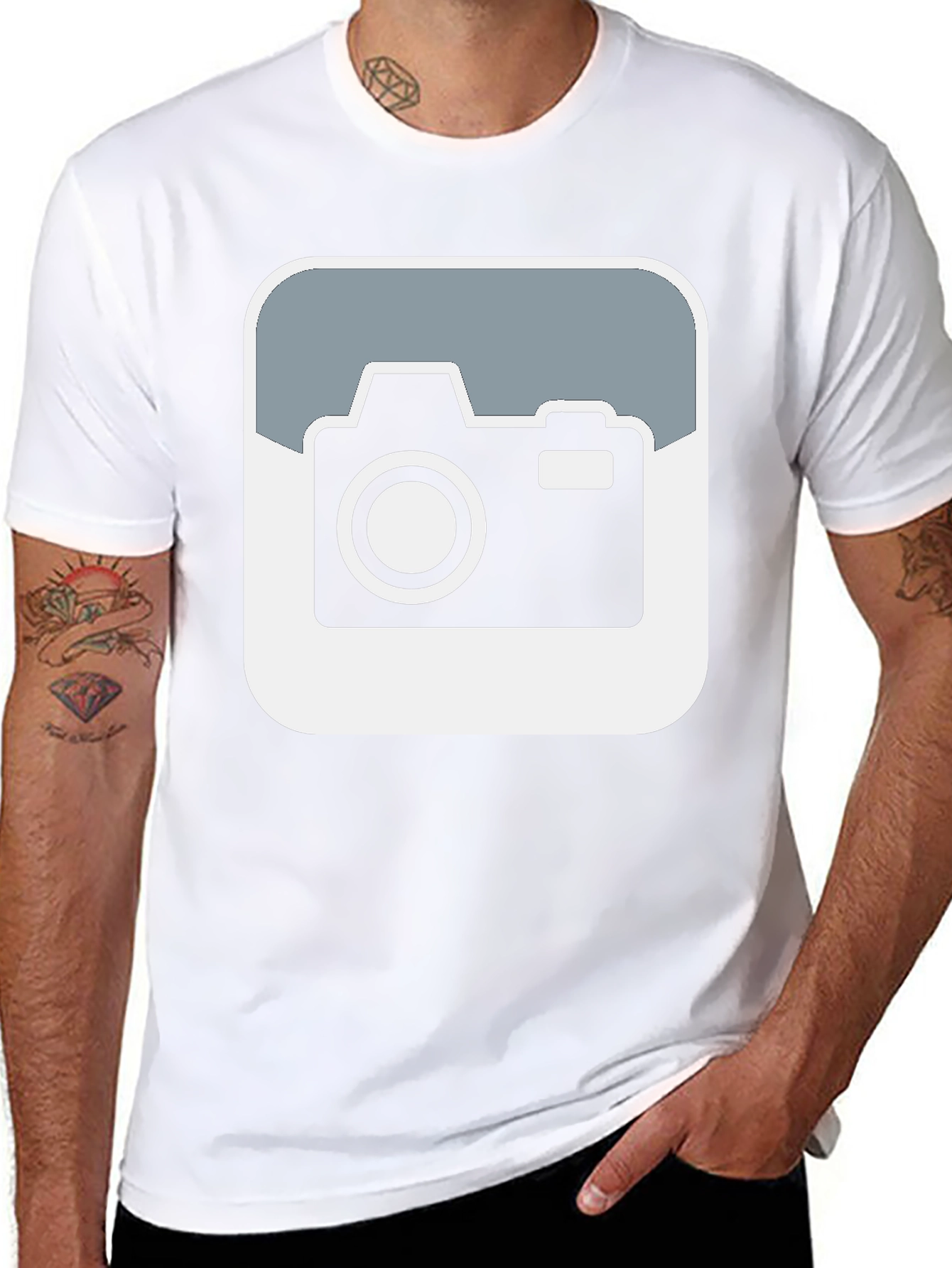 Camera Graphic Tee - Black Cotton T-Shirt