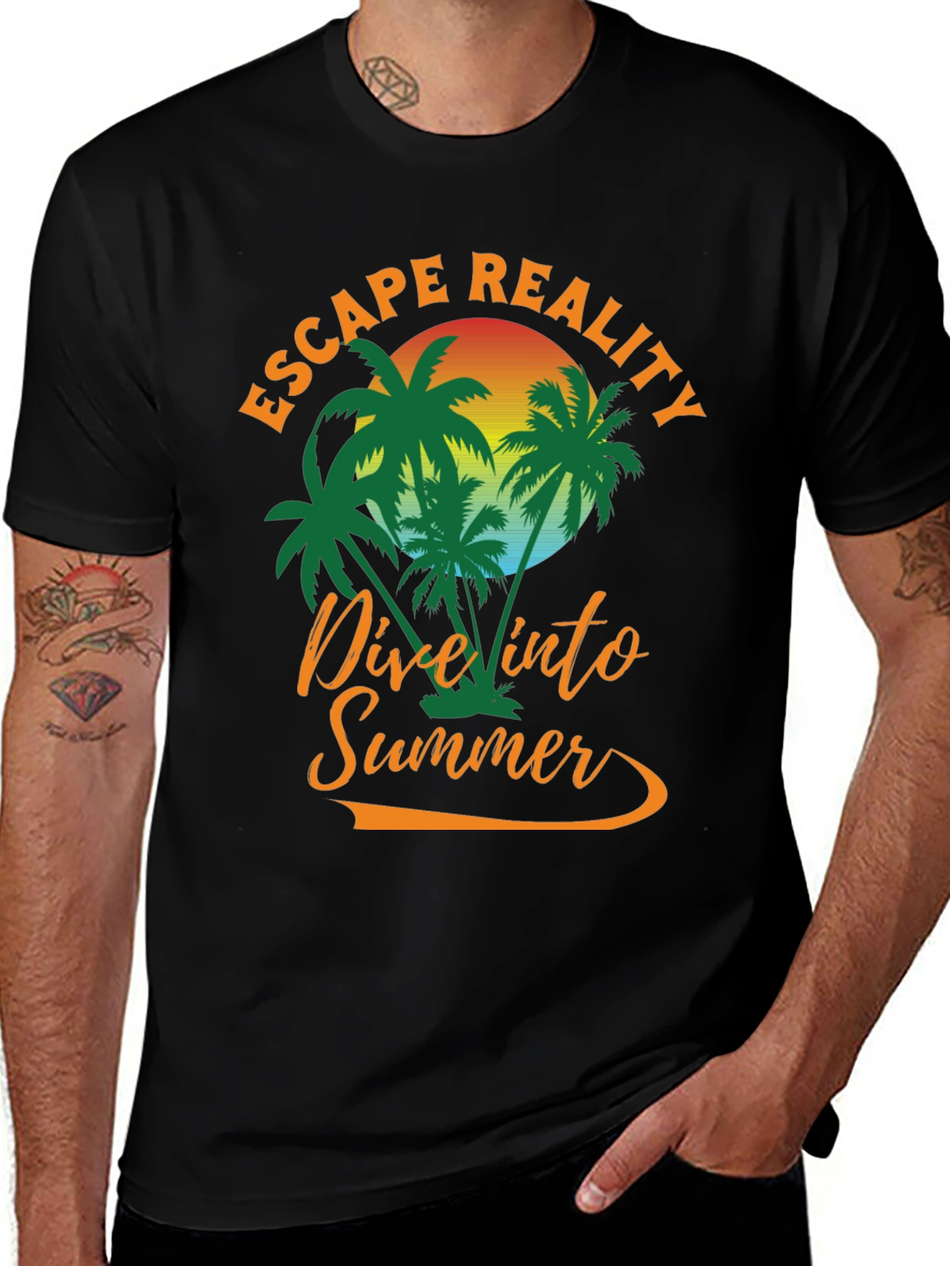 Escape Reality Mens Black Graphic Tee