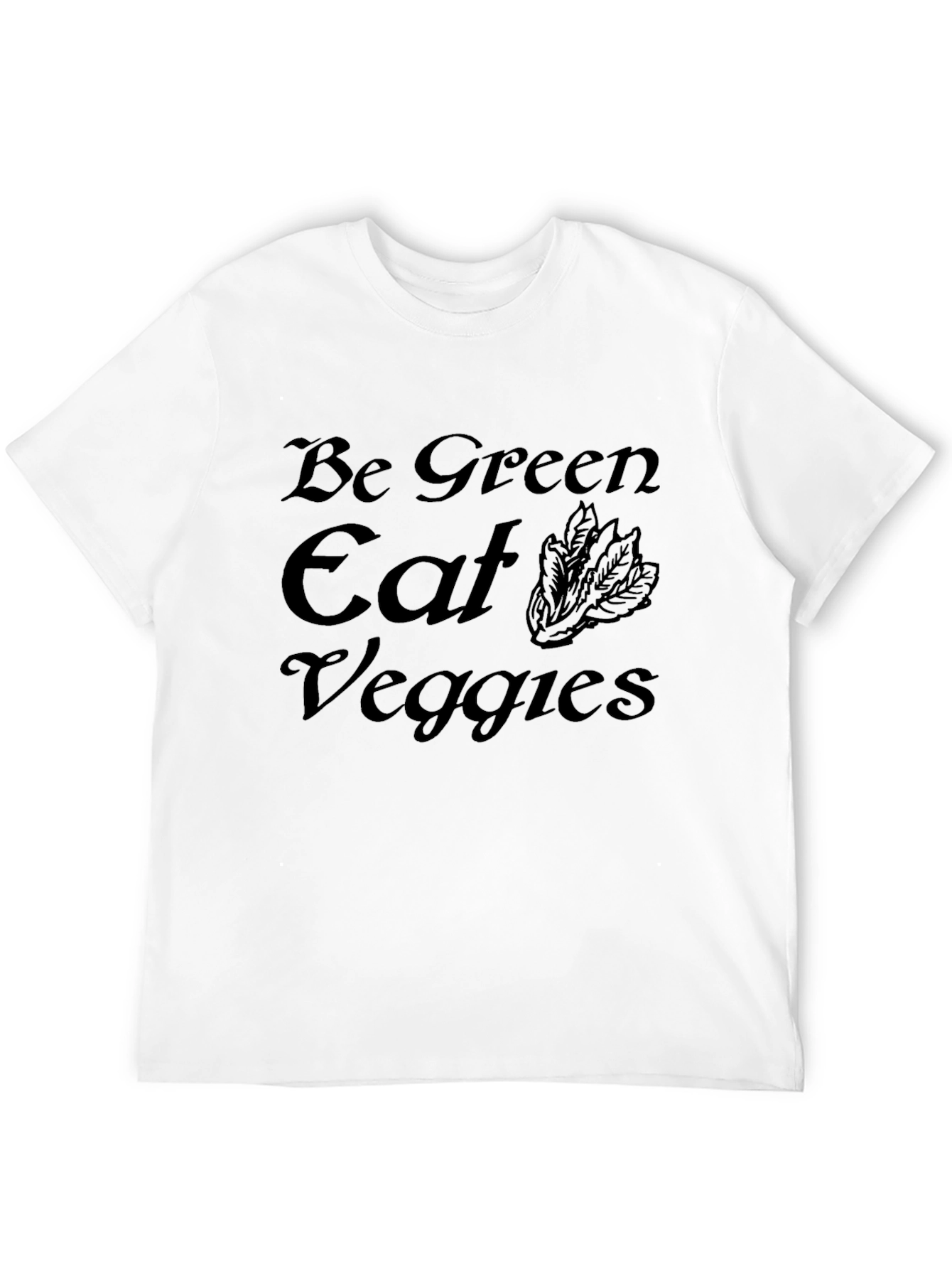 Be Green Eat Veggies Graphic Tee - Black