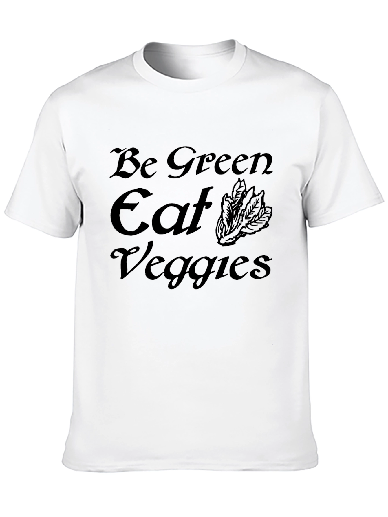 Be Green Eat Veggies Graphic Tee - Black
