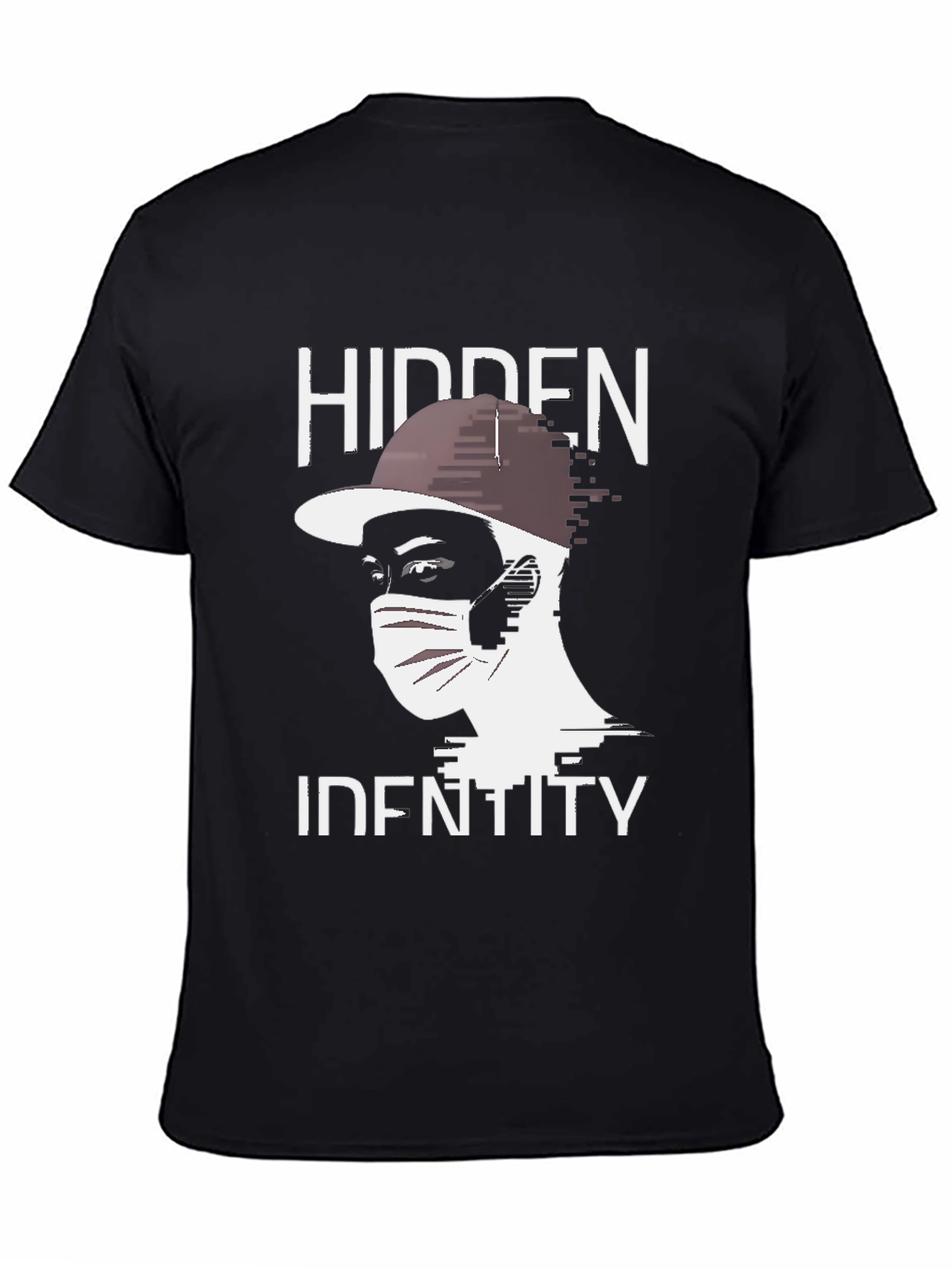 Hidden Identity Graphic Tee - Trendy Black T-Shirt
