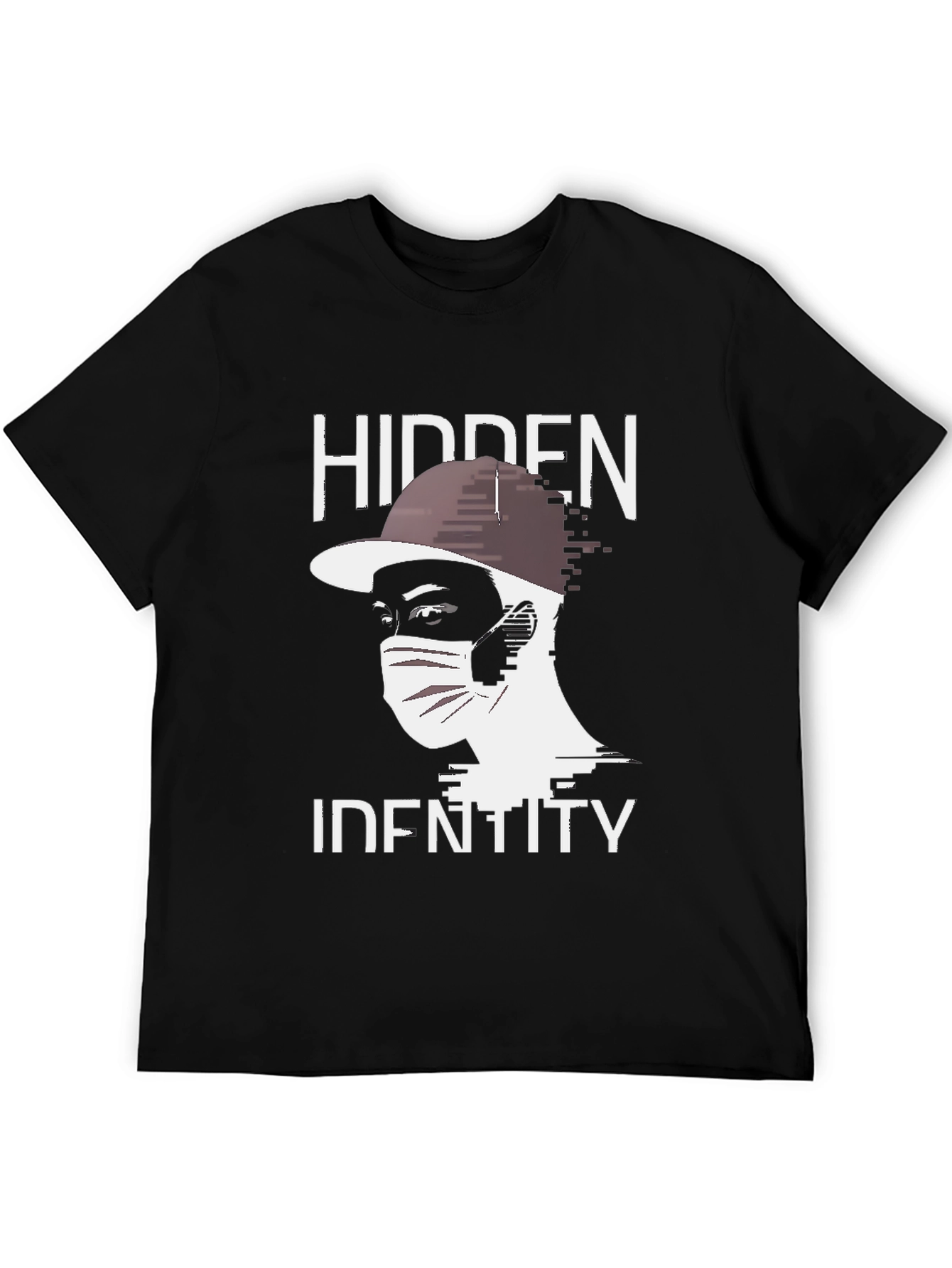 Hidden Identity Graphic Tee - Trendy Black T-Shirt