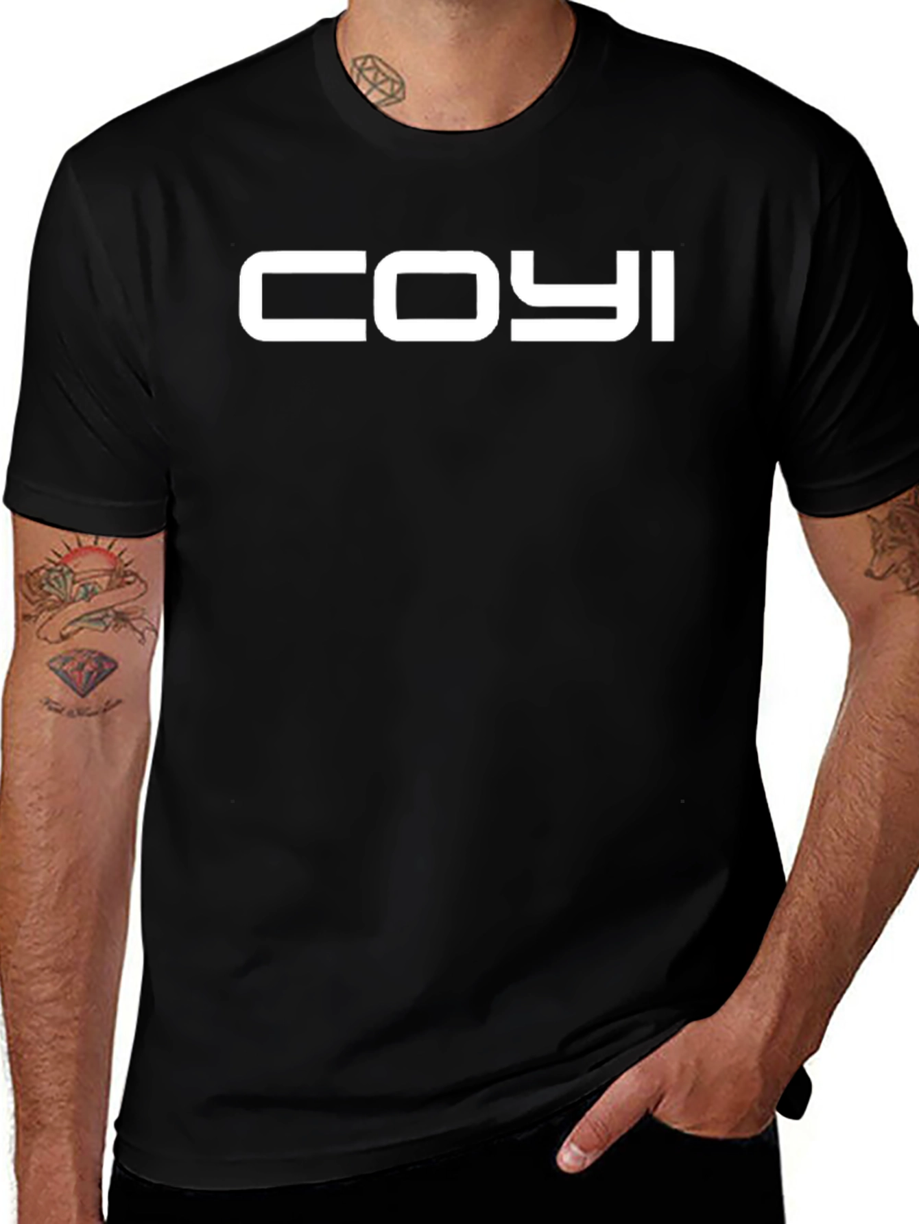 COYI Mens Black Graphic T-Shirt