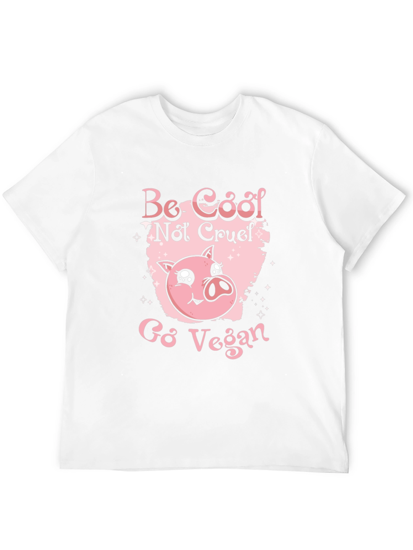 Be Cool Not Cruel Go Vegan Pig Graphic Tee