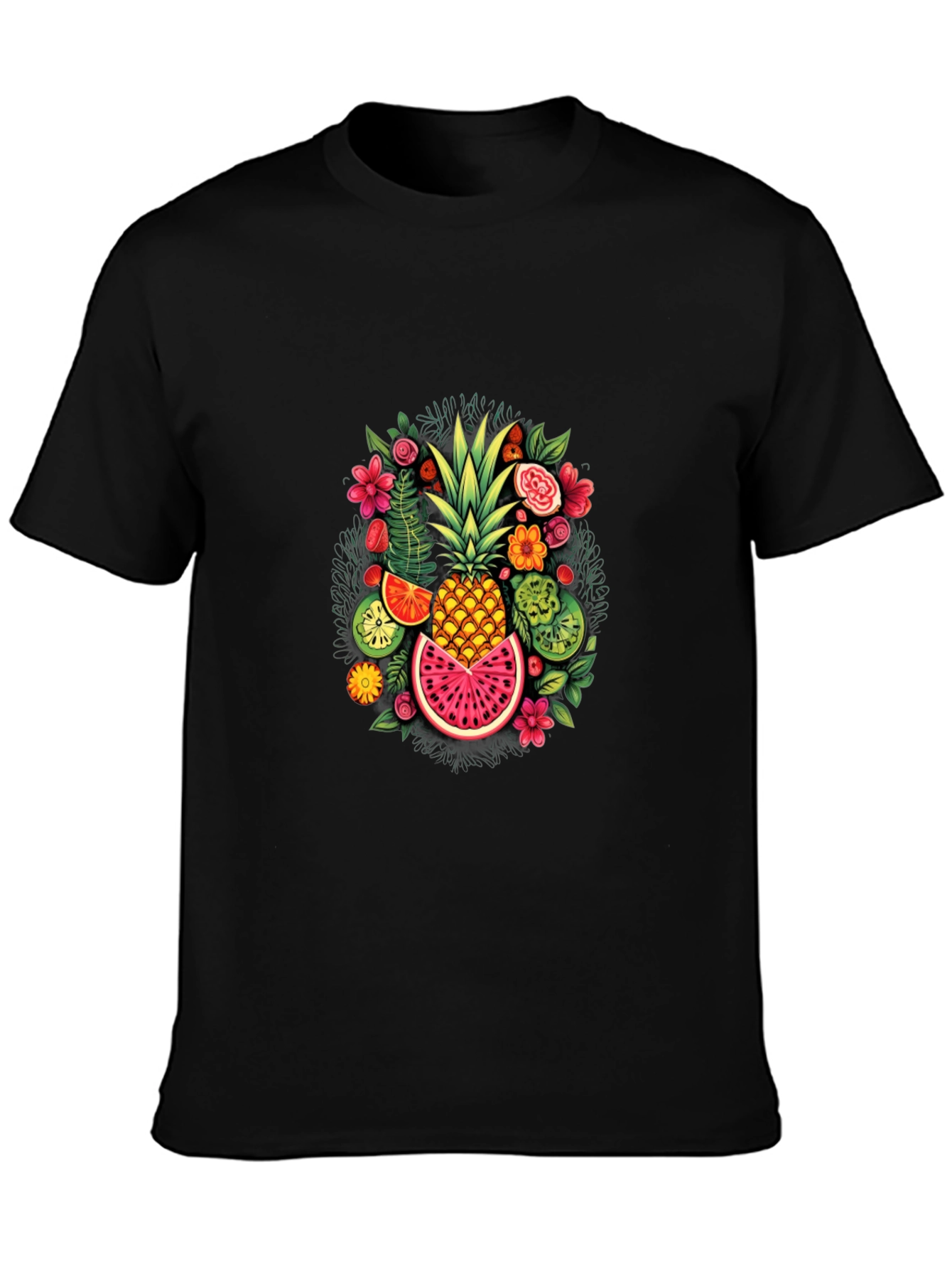 Tropical Fruit Graphic Tee - Stylish Pineapple Design