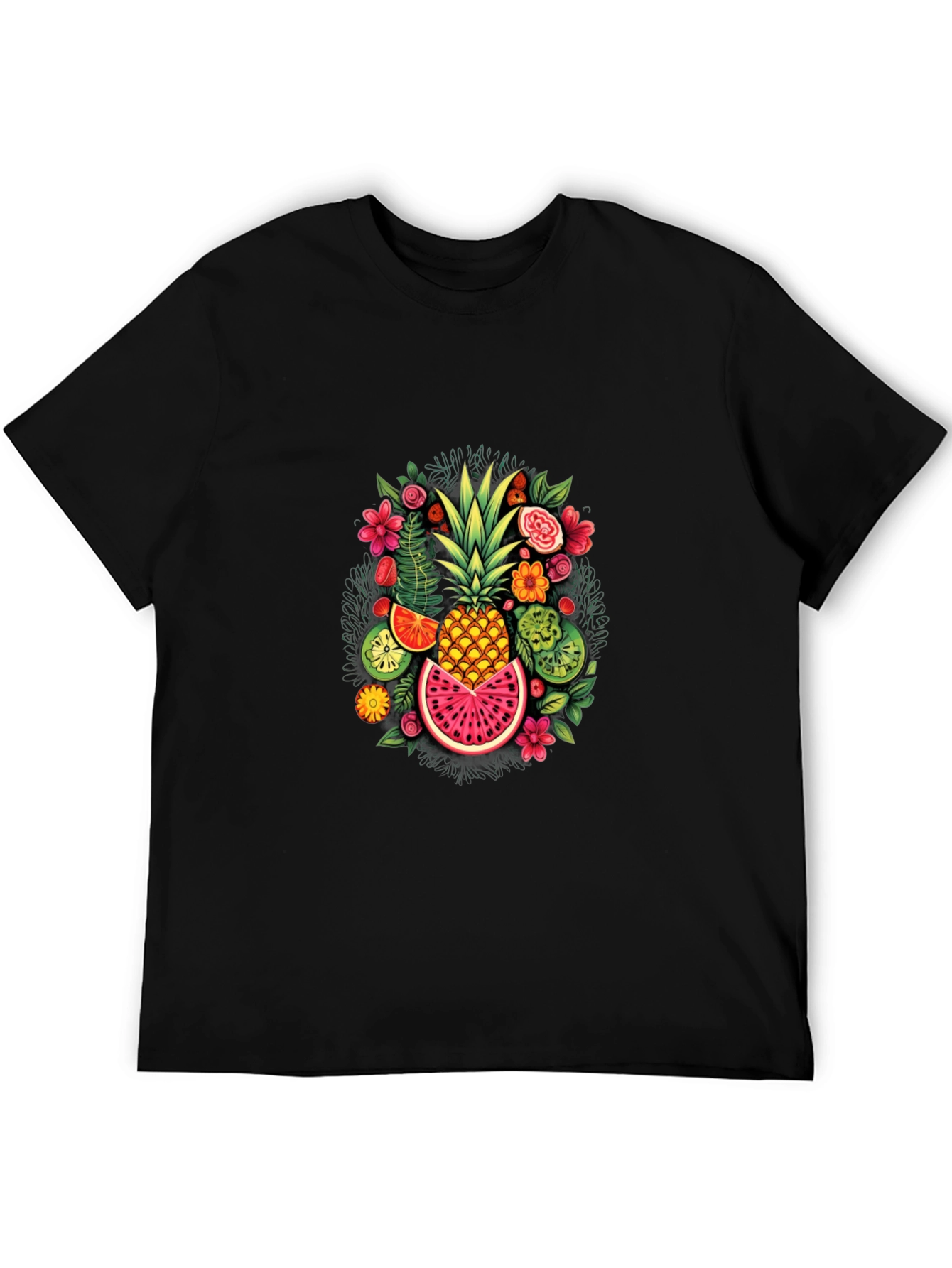 Tropical Fruit Graphic Tee - Stylish Pineapple Design