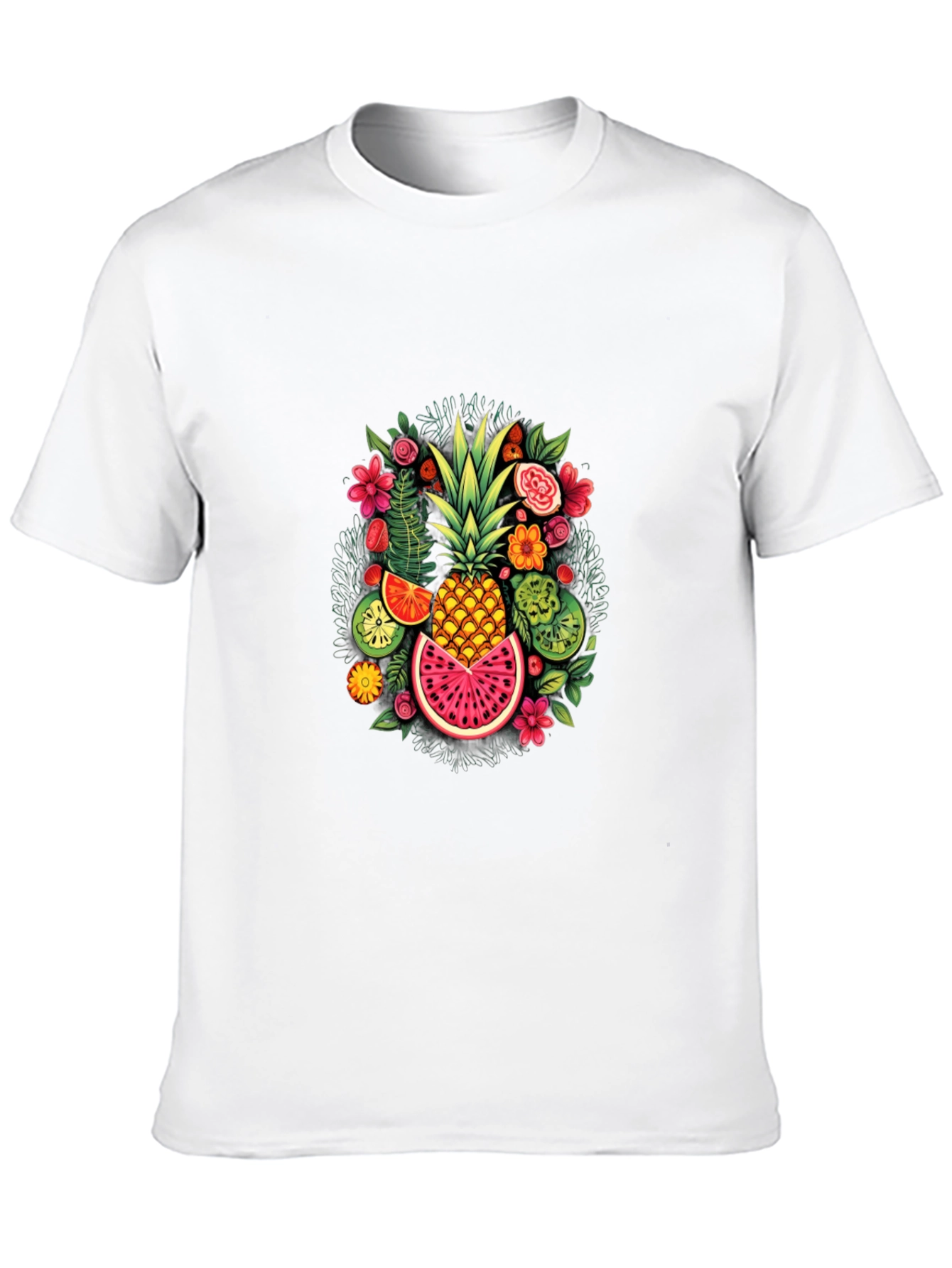 Tropical Fruit Graphic Tee - Stylish Pineapple Design