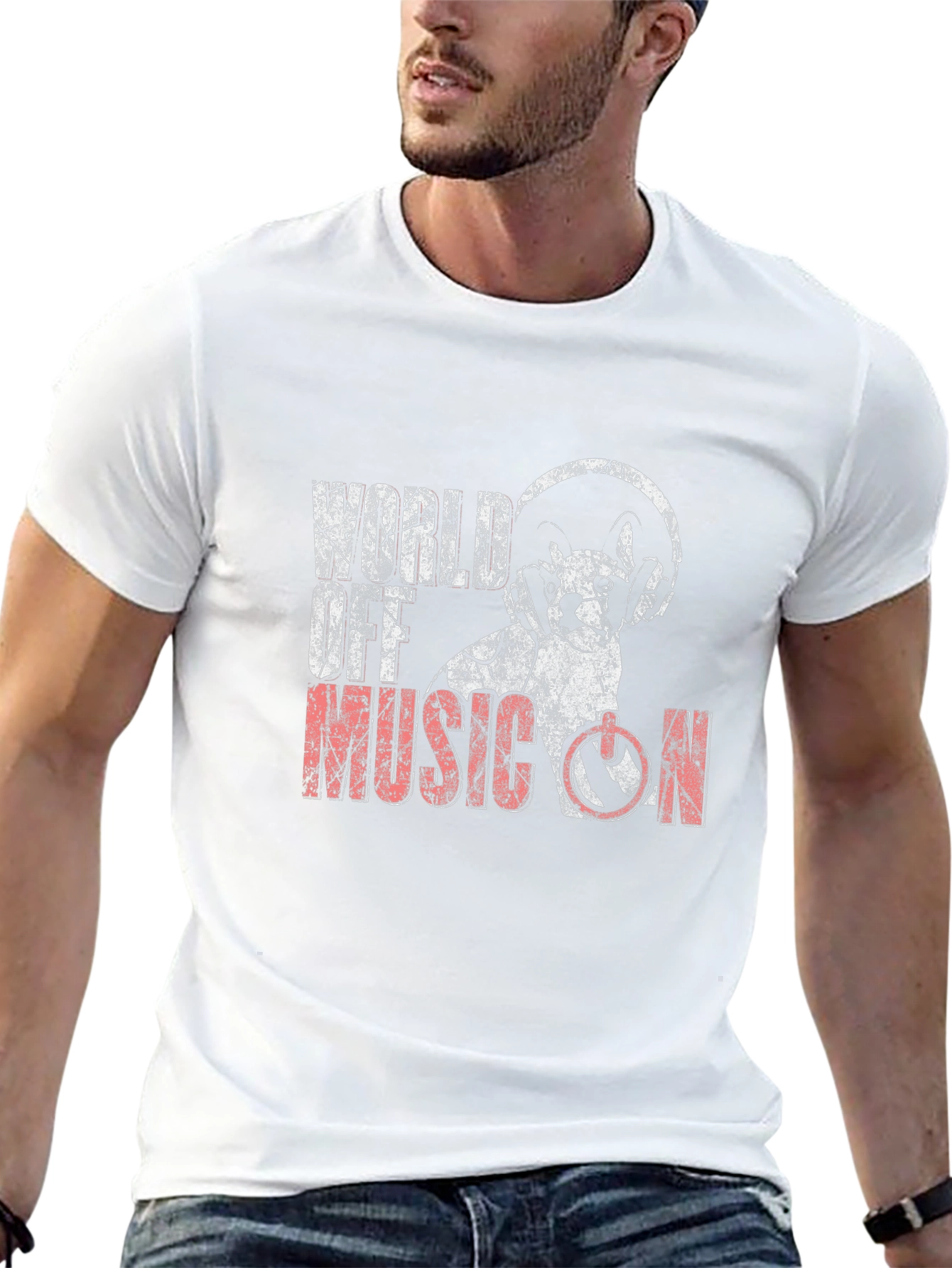 World Off Music On Graphic Tee