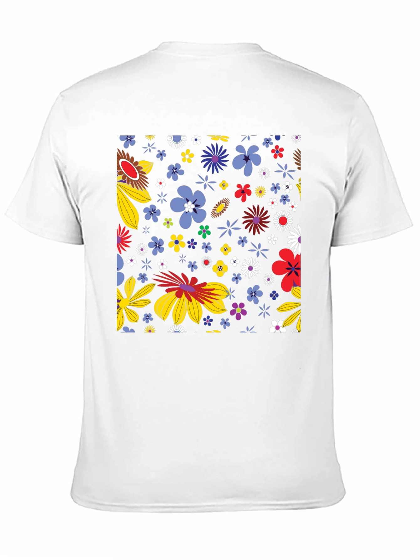 Floral Pattern Black T-Shirt