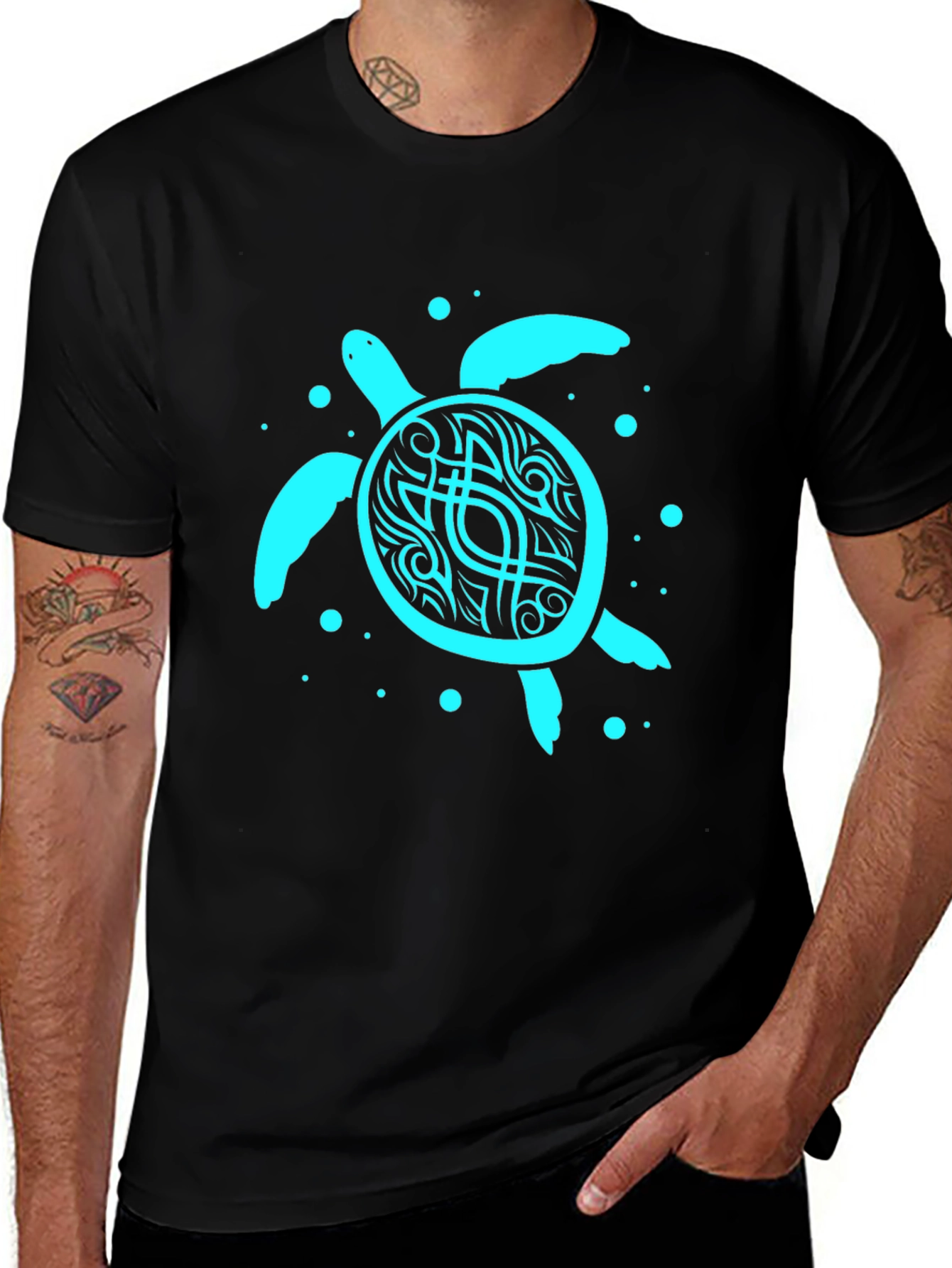 Mens Turtle Graphic Tee - Black