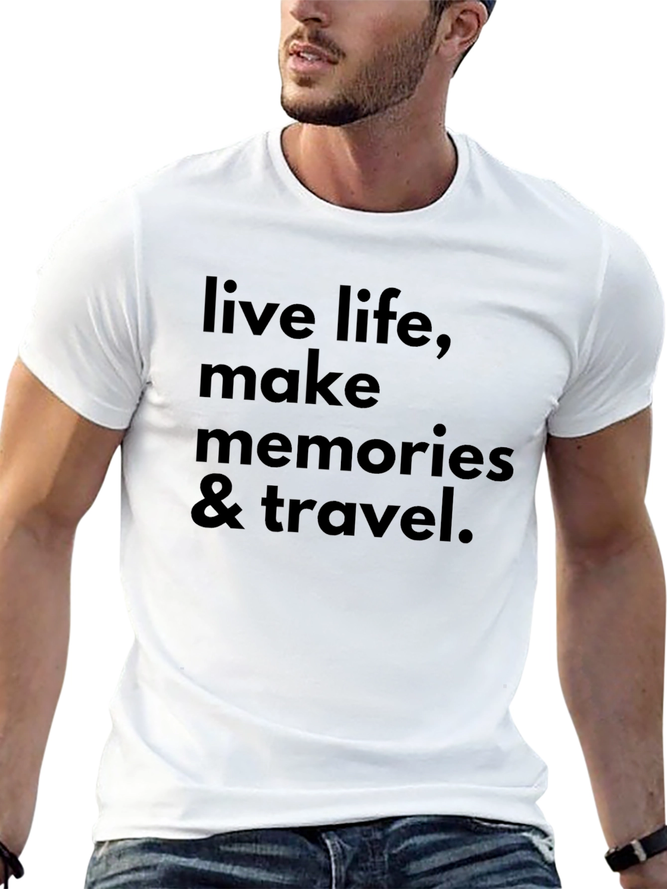 Live Life Travel Black Graphic Tee