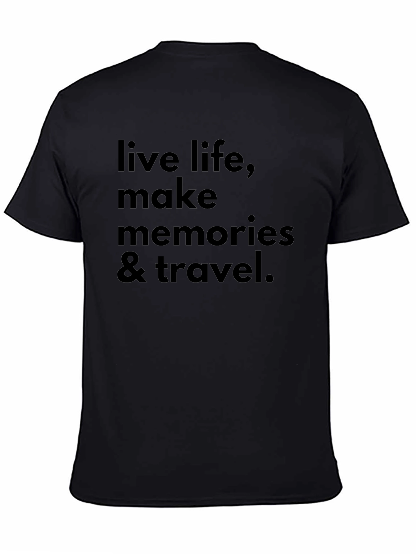 Live Life Travel Black Graphic Tee