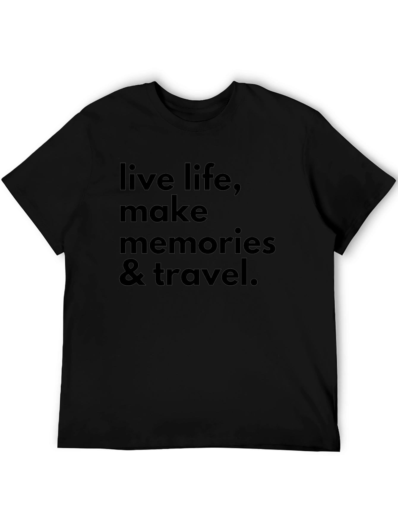 Live Life Travel Black Graphic Tee
